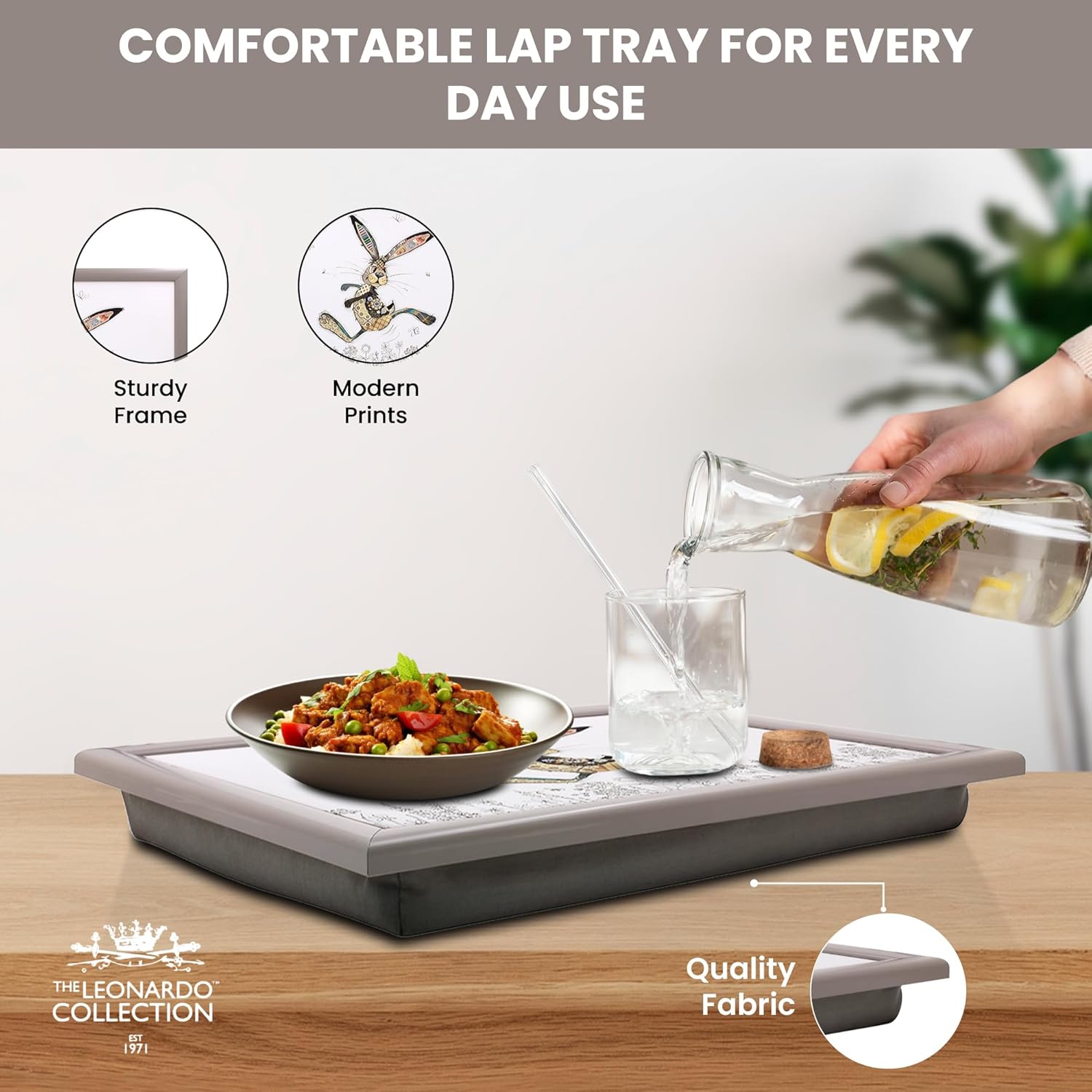 Hesper the Hare Lap Tray Cushioned Laptop Tray with Padded Bean Bag