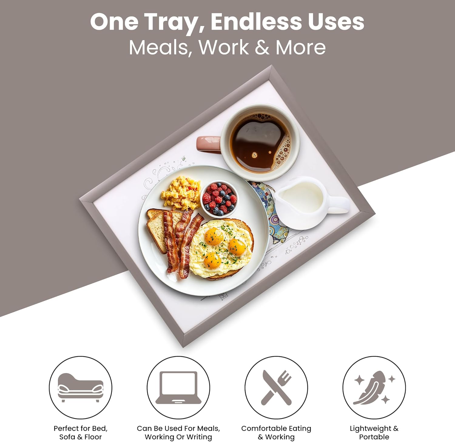 Eddie the Elephant Lap Tray Cushioned Laptop Tray with Padded Bean Bag Base