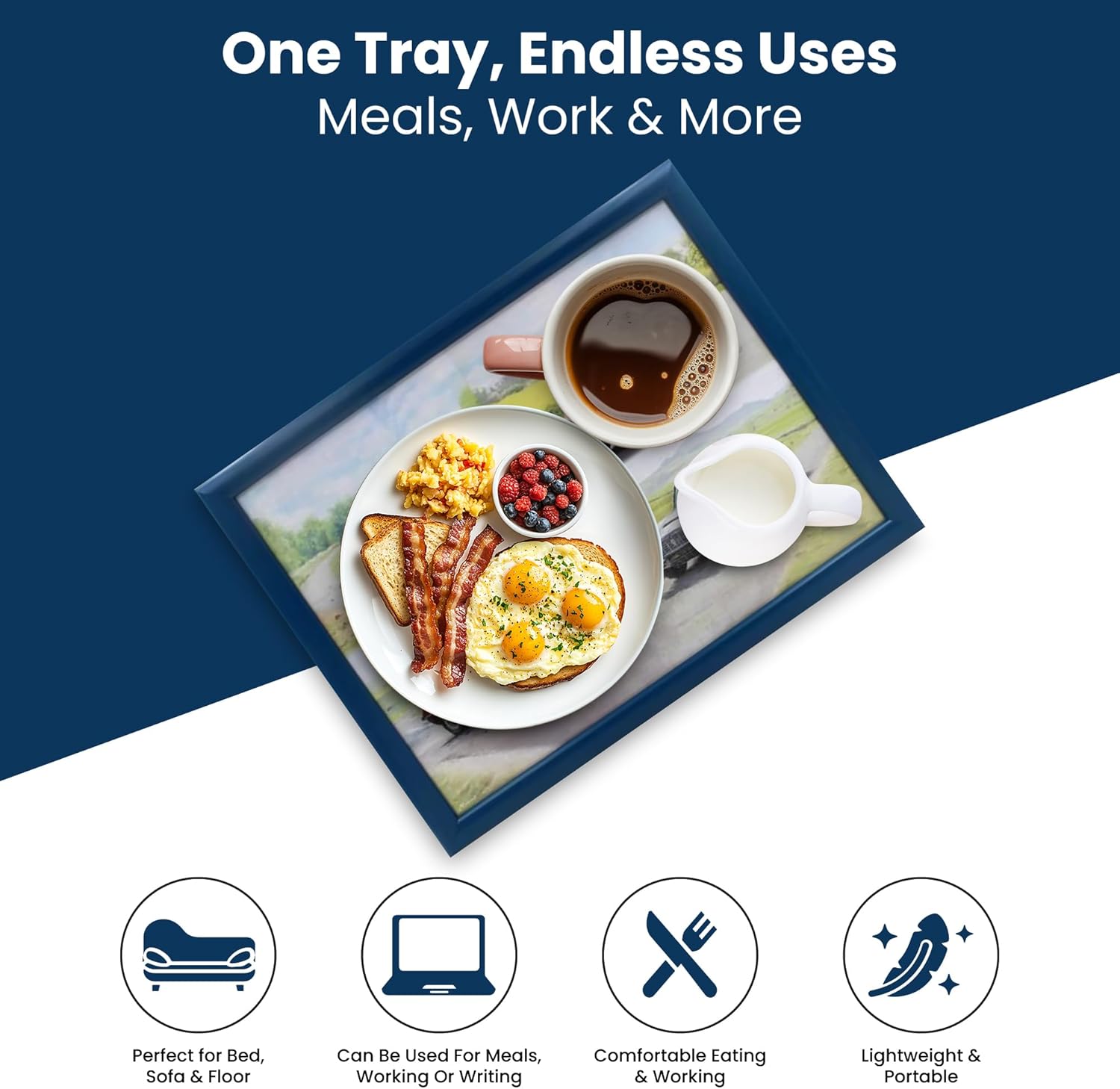 Classic Cars Lap Tray Cushioned Laptop Tray Padded Bean Bag Base TV Dinners Bed