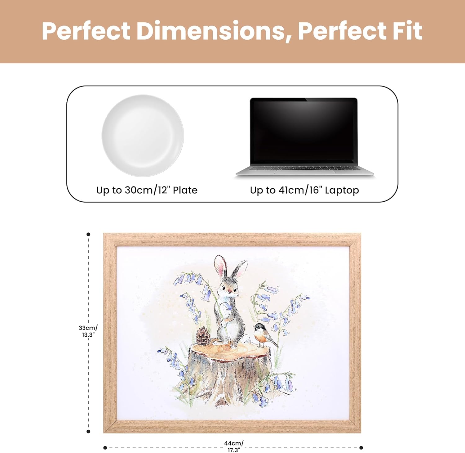 Hare & Bird Lap Tray Cushioned Laptop Tray Padded Beanbag Base TV Dinners Bed