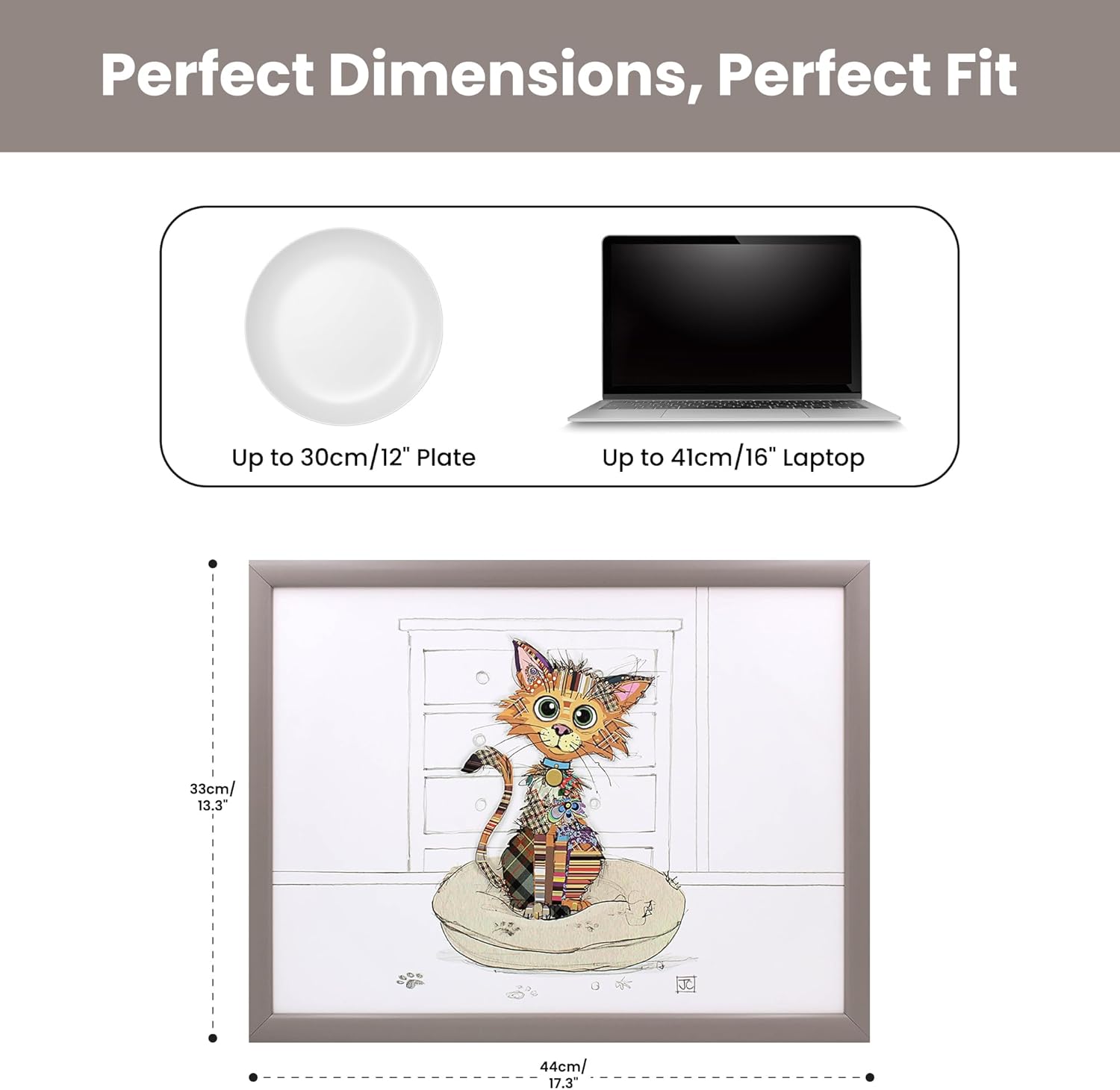 Kimba Kitten Lap Tray Cushioned Laptop Tray Padded Beanbag Base for TV Dinners Bed