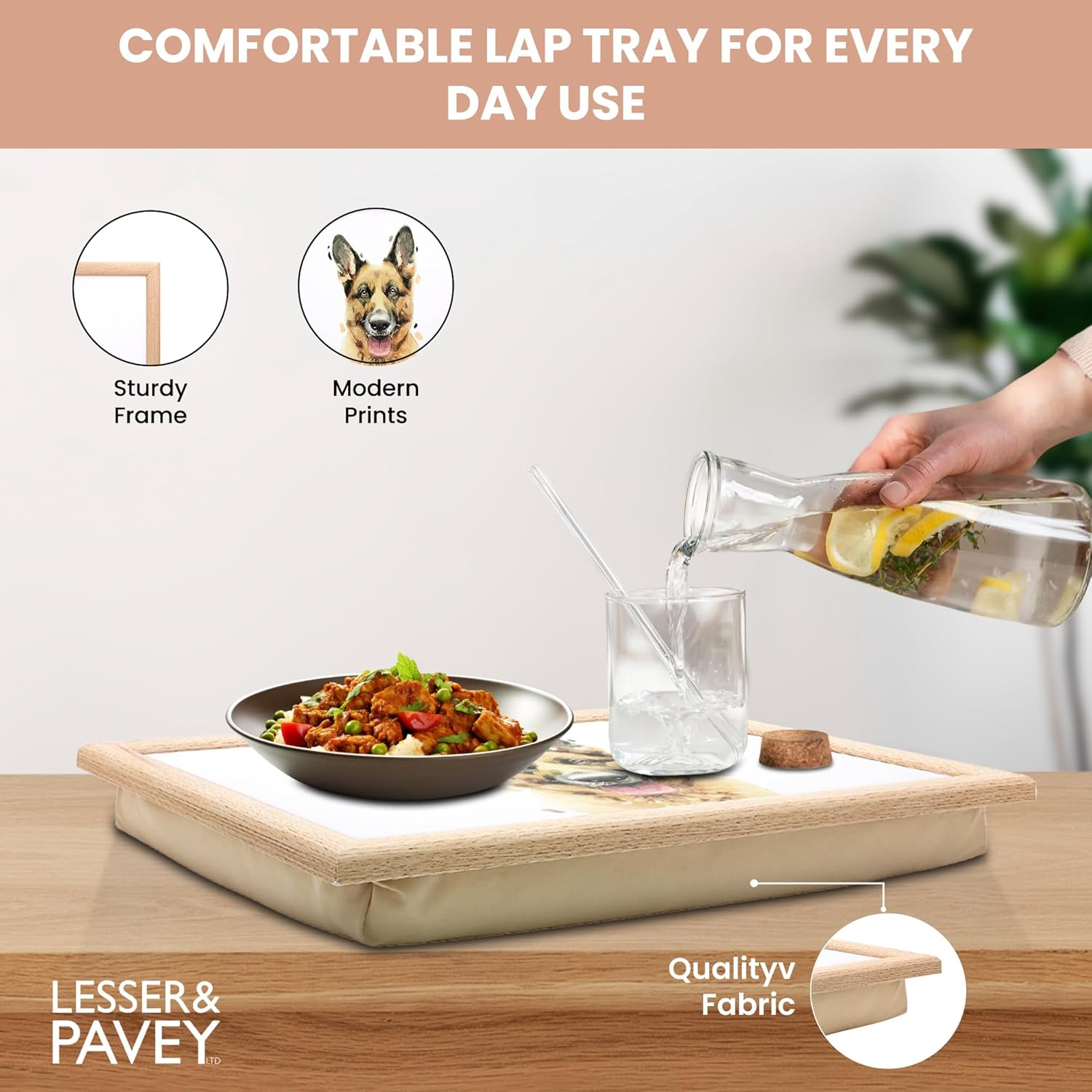 German Shepherd Cushioned Lap Tray Laptop Tray with Padded Beanbag Base | Ideal for TV Dinners or Bed