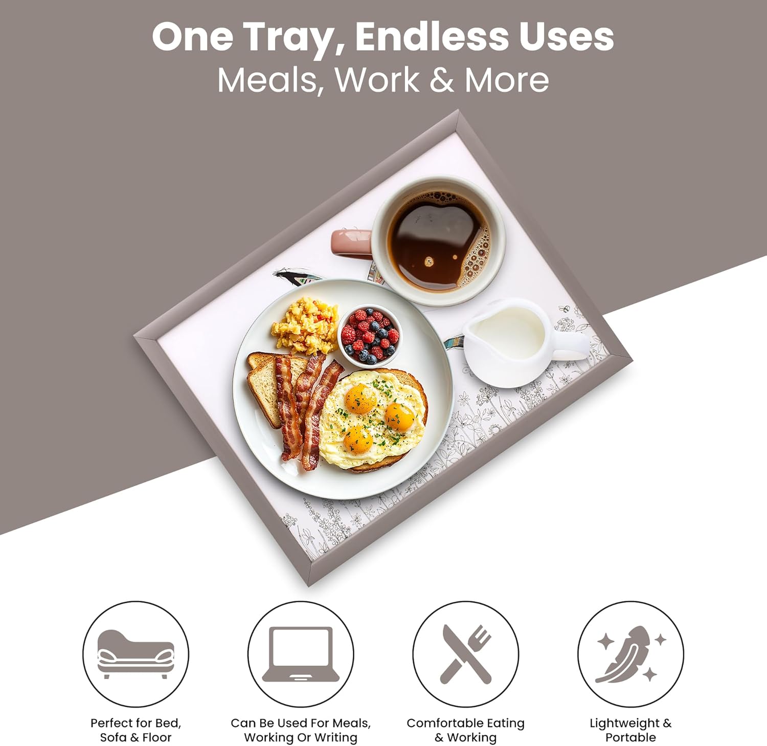 Hesper the Hare Lap Tray Cushioned Laptop Tray with Padded Bean Bag