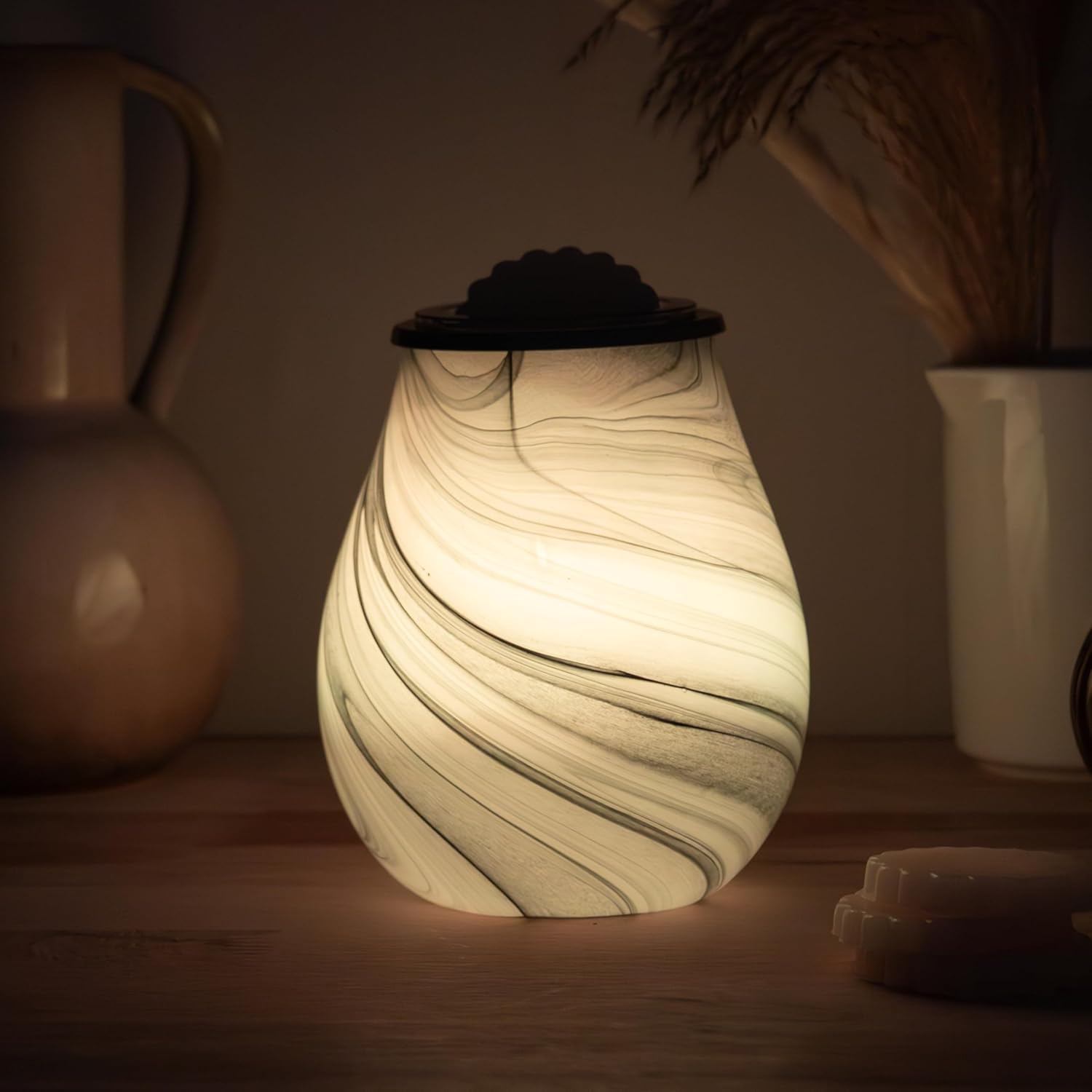 Marble Wax Tart Melt Warmer Oil Burner Aroma Diffuser Lamp Colour Changing LEDs