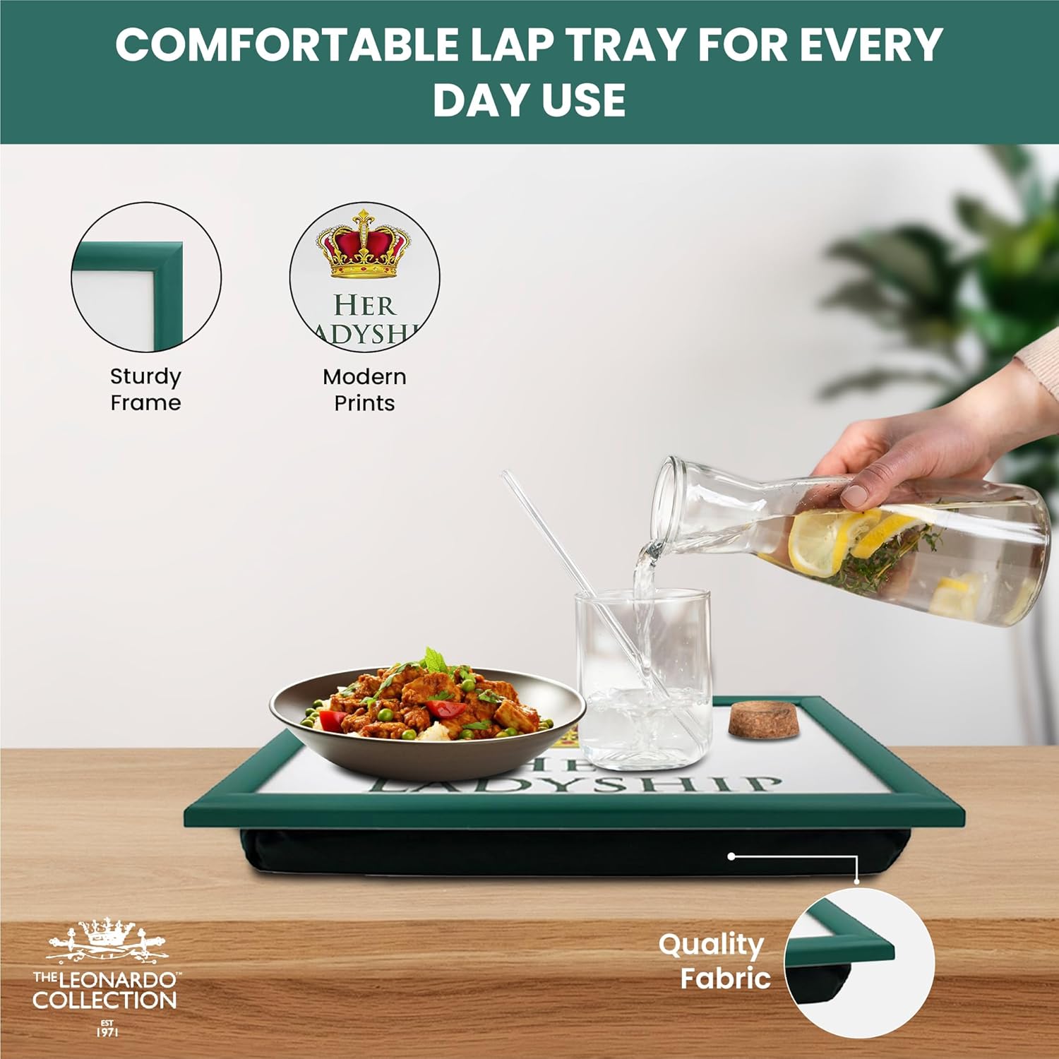 Her Ladyship Lap Tray Cushioned Laptop Tray Padded Beanbag Base | Ideal for TV Dinners or Bed