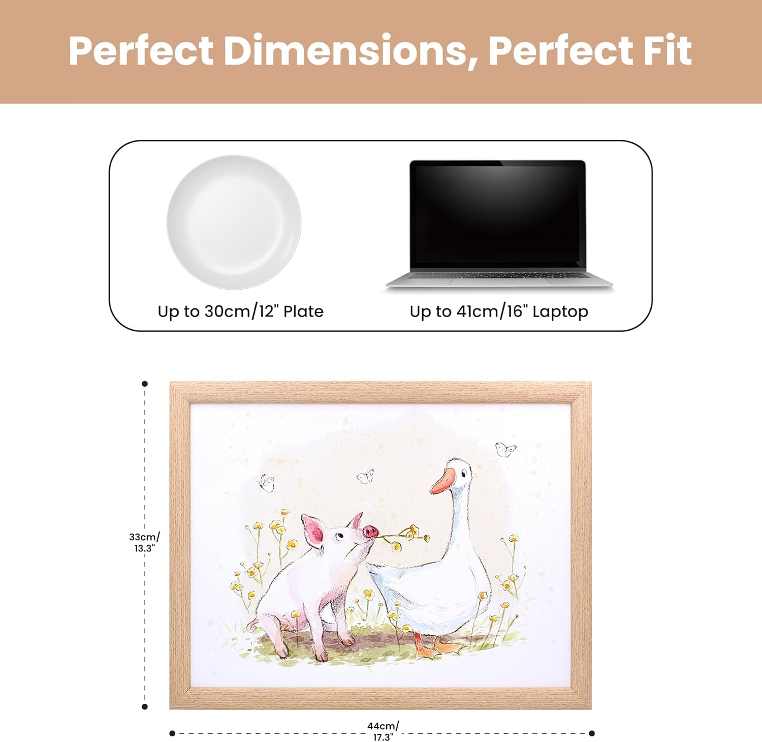 Pig & Duck Lap Tray Cushioned Laptop Tray Padded Beanbag Base TV Dinners Bed