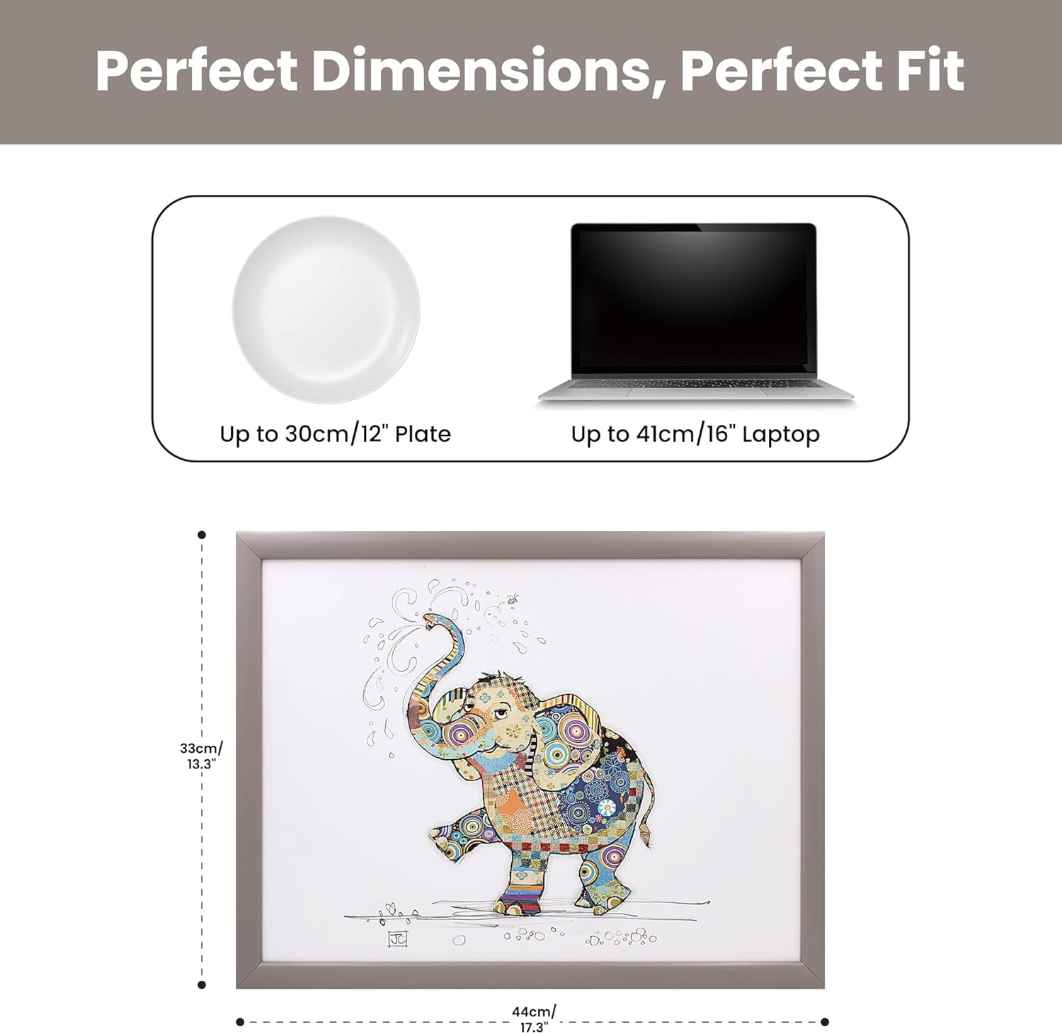 Eddie the Elephant Lap Tray Cushioned Laptop Tray with Padded Bean Bag Base