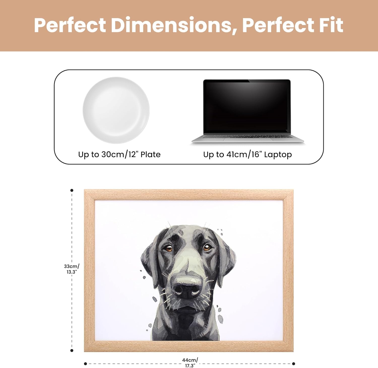 Black Labrador Lap Tray Cushioned Laptop Tray with Padded Beanbag Base | Ideal for TV Dinners or Bed