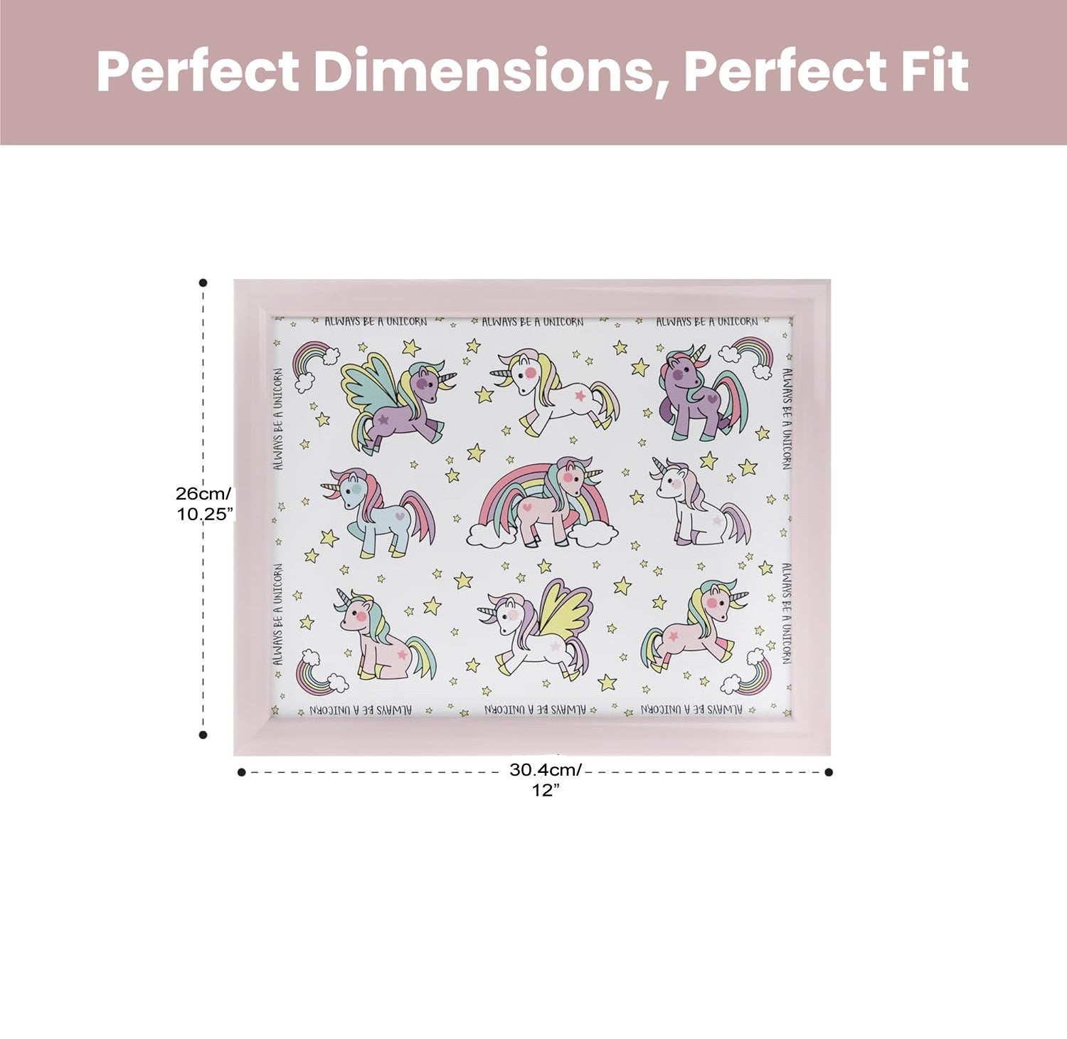 Girls Unicorn Lap Tray Cushioned Laptop Tray with Padded Bean Bag Base