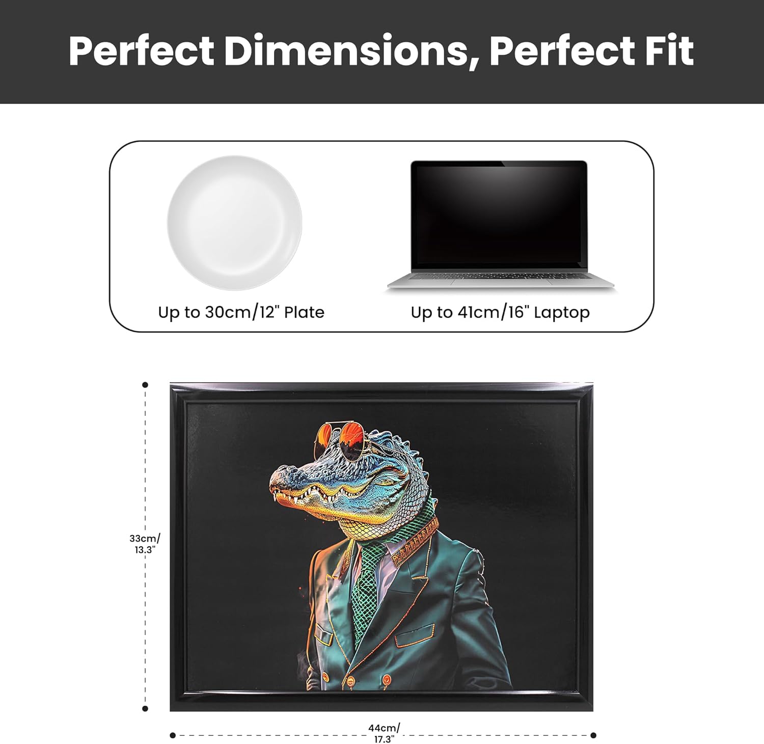 Crocodile Rock Lap Tray Cushioned Laptop Food Tray with Padded Beanbag Base | Ideal for TV Dinners or Bed