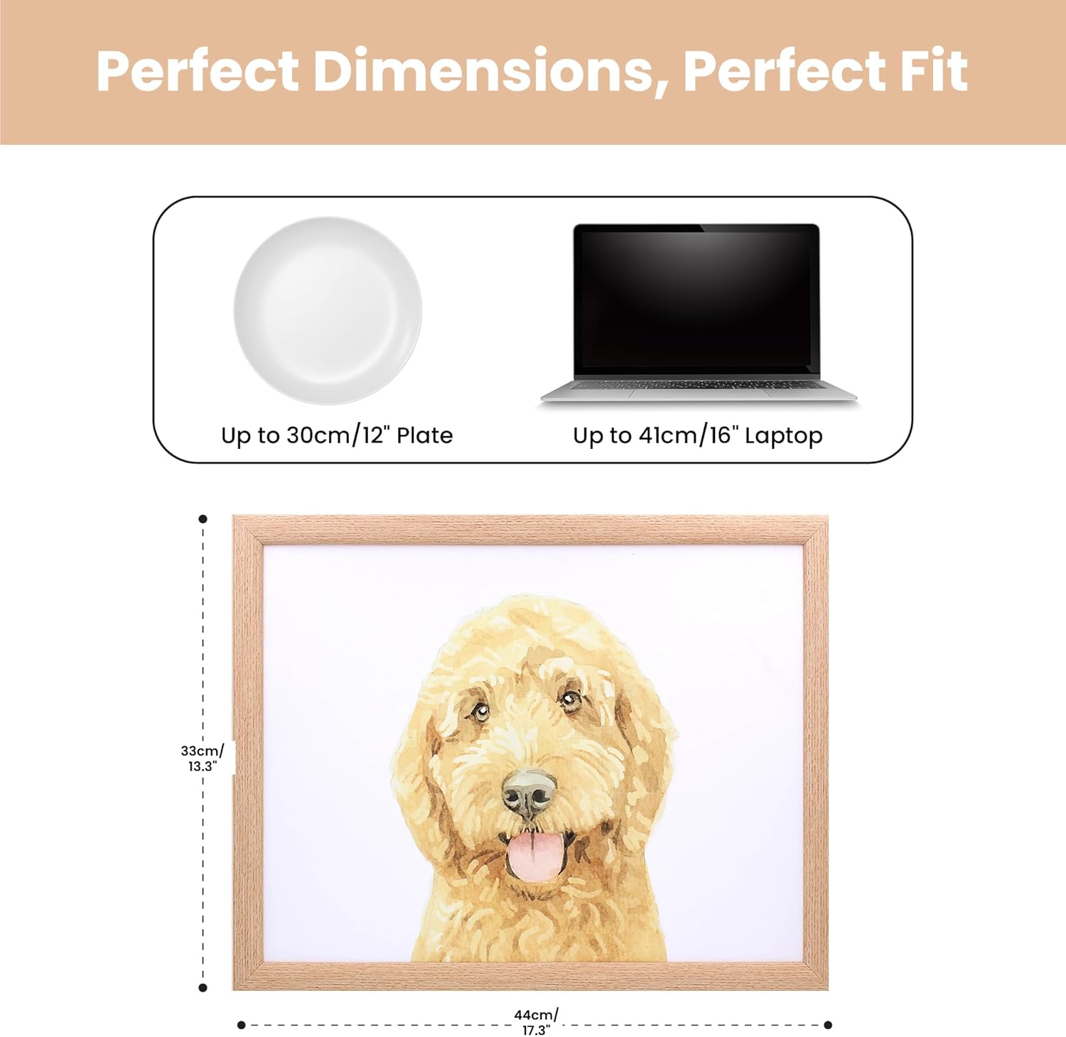 Cockapoo Dog Lap Tray Cushioned Laptop Tray with Padded Beanbag Base | Ideal for TV Dinners or Bed