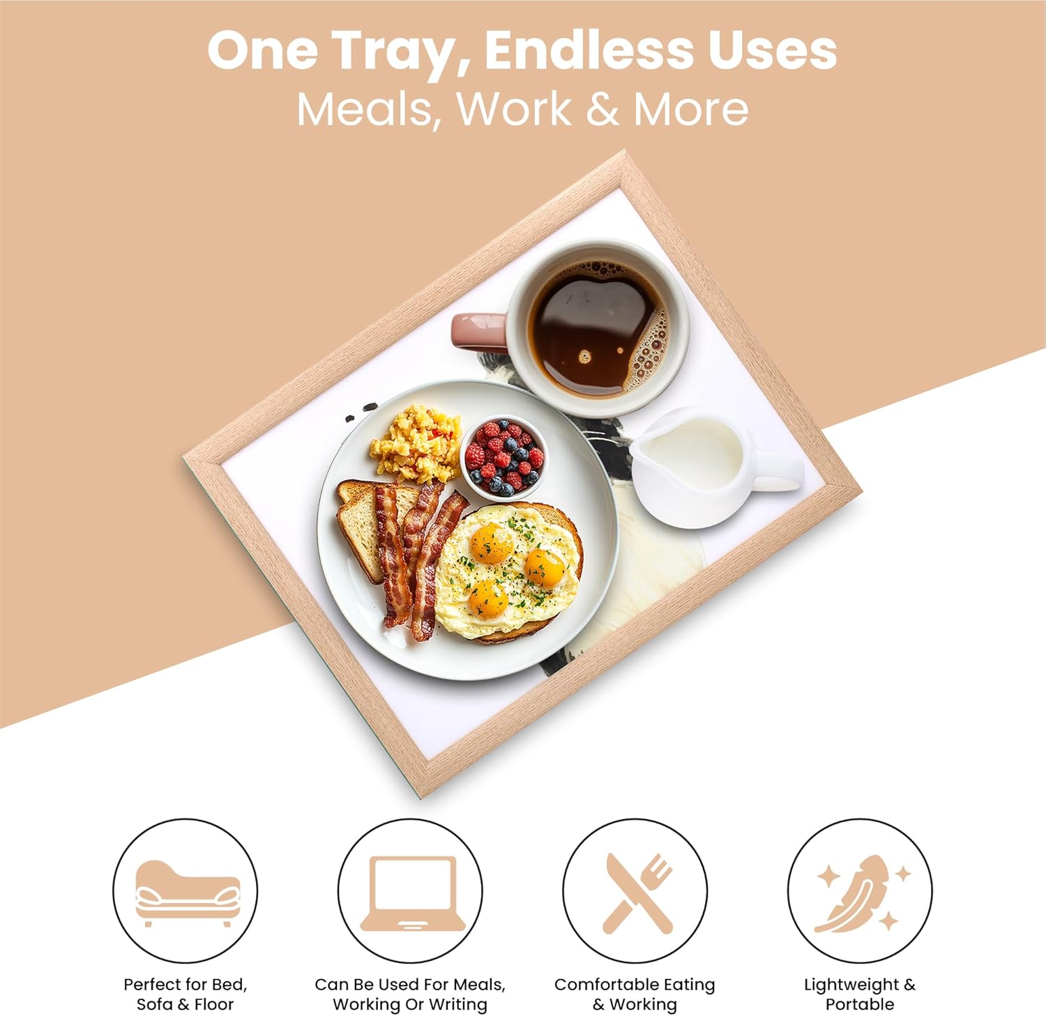 Border Collie Lap Tray Cushioned Laptop Tray with Padded Beanbag Base | Ideal for TV Dinners or Bed