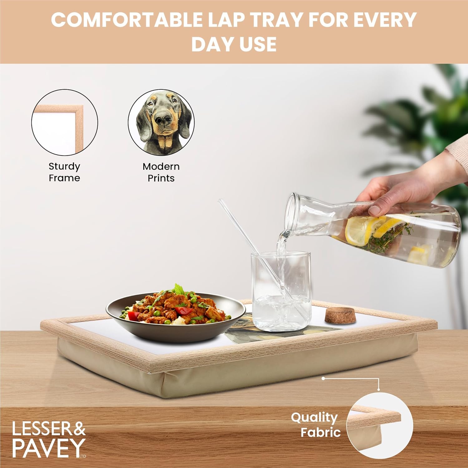 Dachshund Dog Lap Tray Cushioned Laptop Tray Padded Beanbag Base TV Dinners Bed