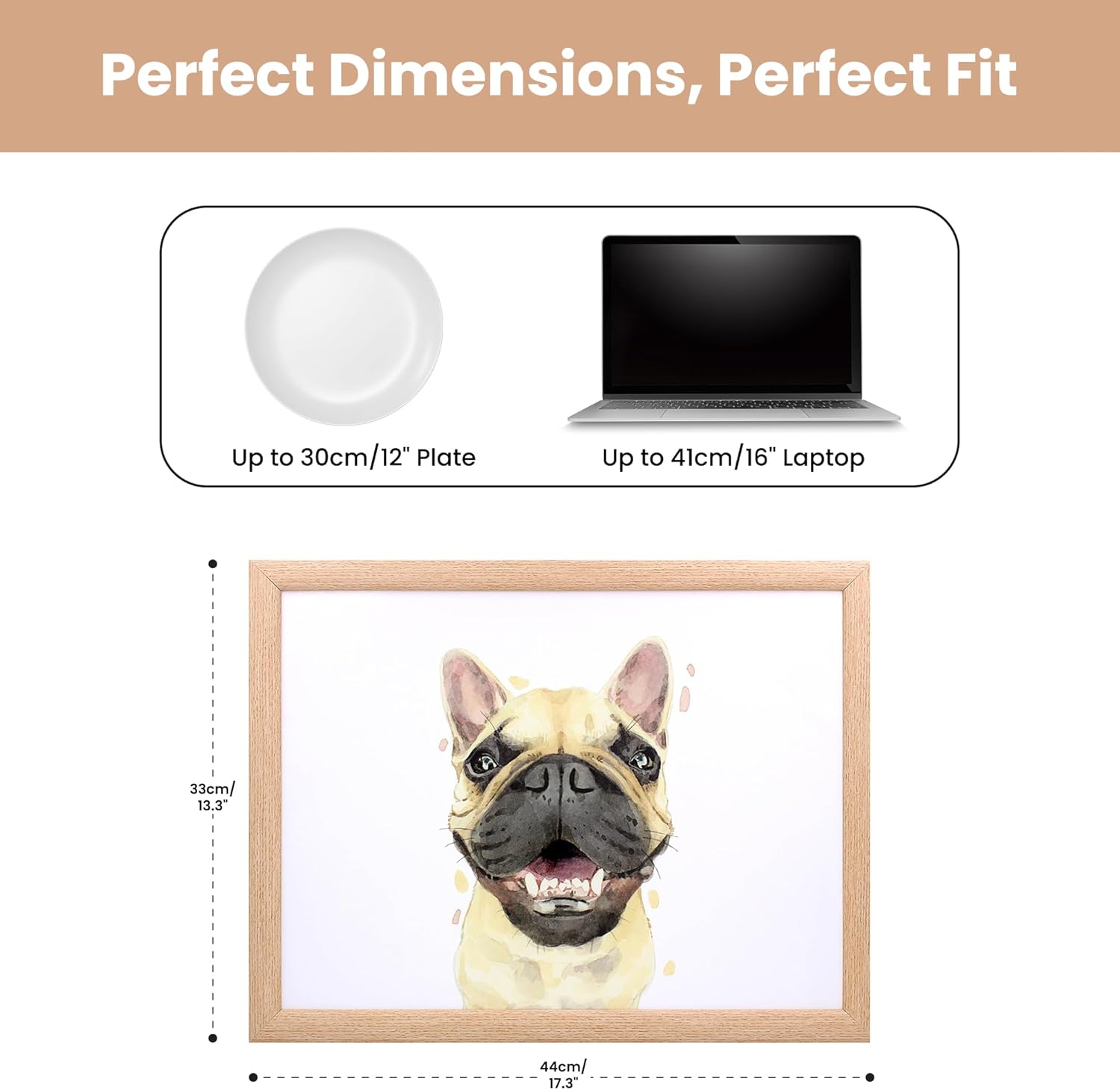 French Bulldog Lap Tray Cushioned Laptop Tray with Padded Beanbag Base | Ideal for TV Dinners or Bed