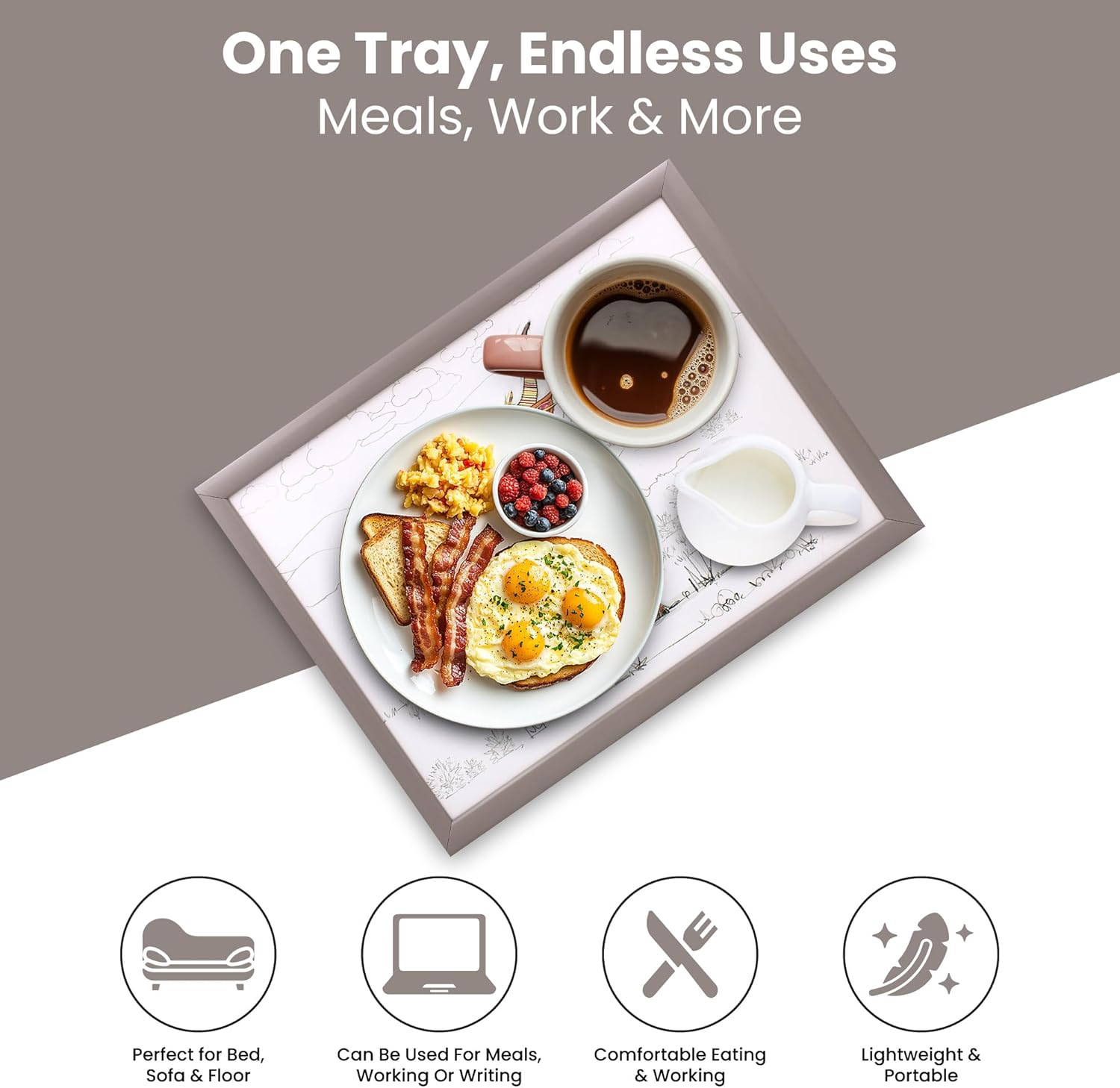 Hamish the Highland Cow Lap Tray Cushioned Laptop Tray with Padded Bean Bag Base