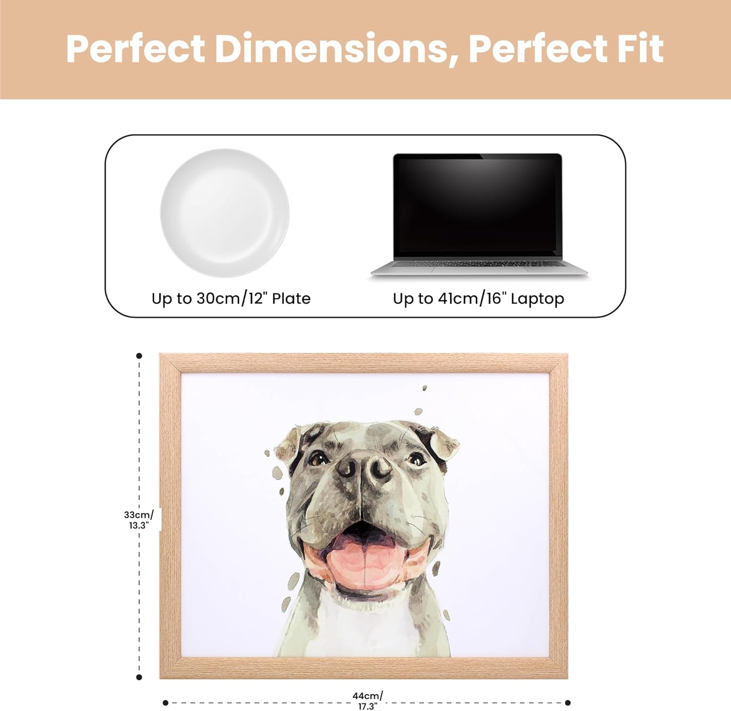 Staffordshire Bull Terrier Lap Tray Cushioned Laptop Tray with Padded Bean Bag Base
