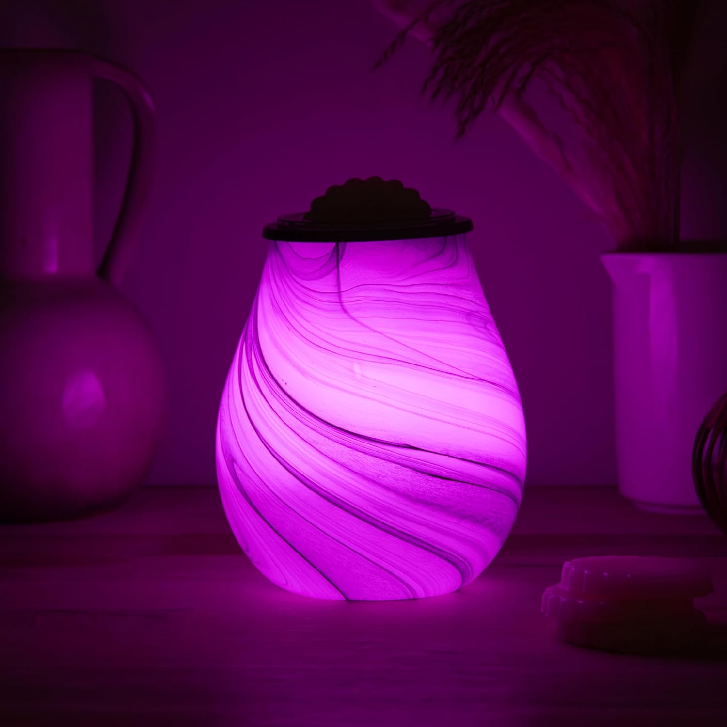 Marble Wax Tart Melt Warmer Oil Burner Aroma Diffuser Lamp Colour Changing LEDs