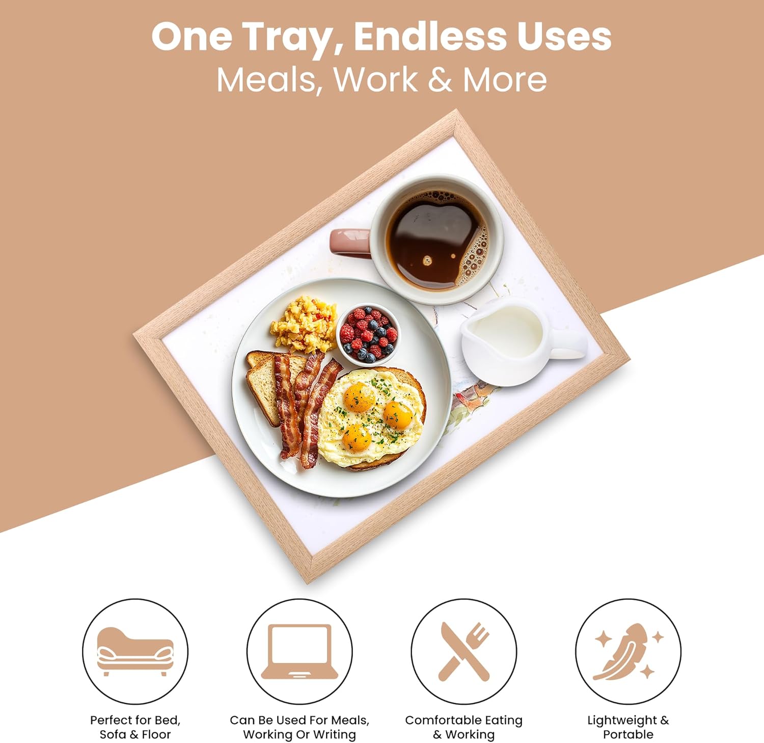 Pig & Duck Lap Tray Cushioned Laptop Tray Padded Beanbag Base TV Dinners Bed