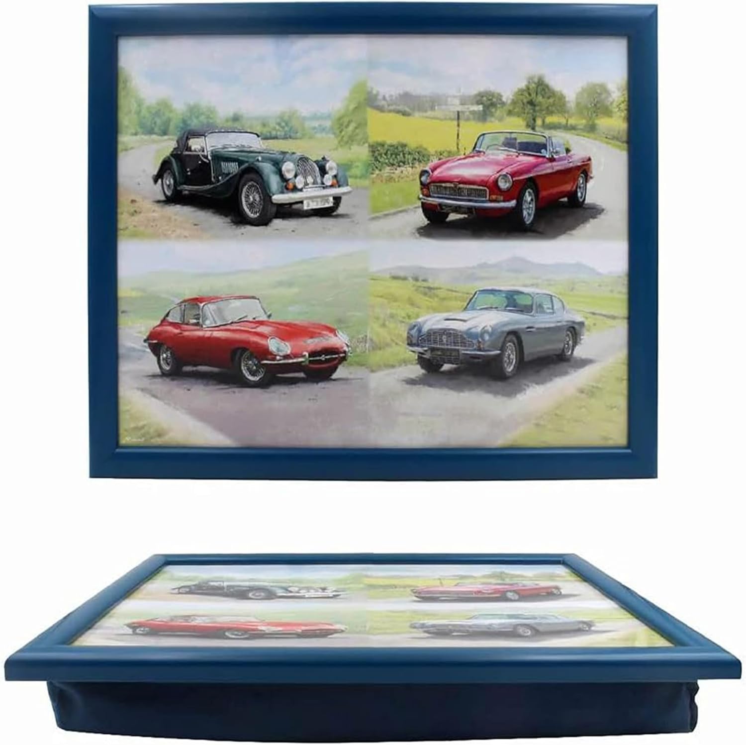 Classic Cars Lap Tray Cushioned Laptop Tray Padded Bean Bag Base TV Dinners Bed