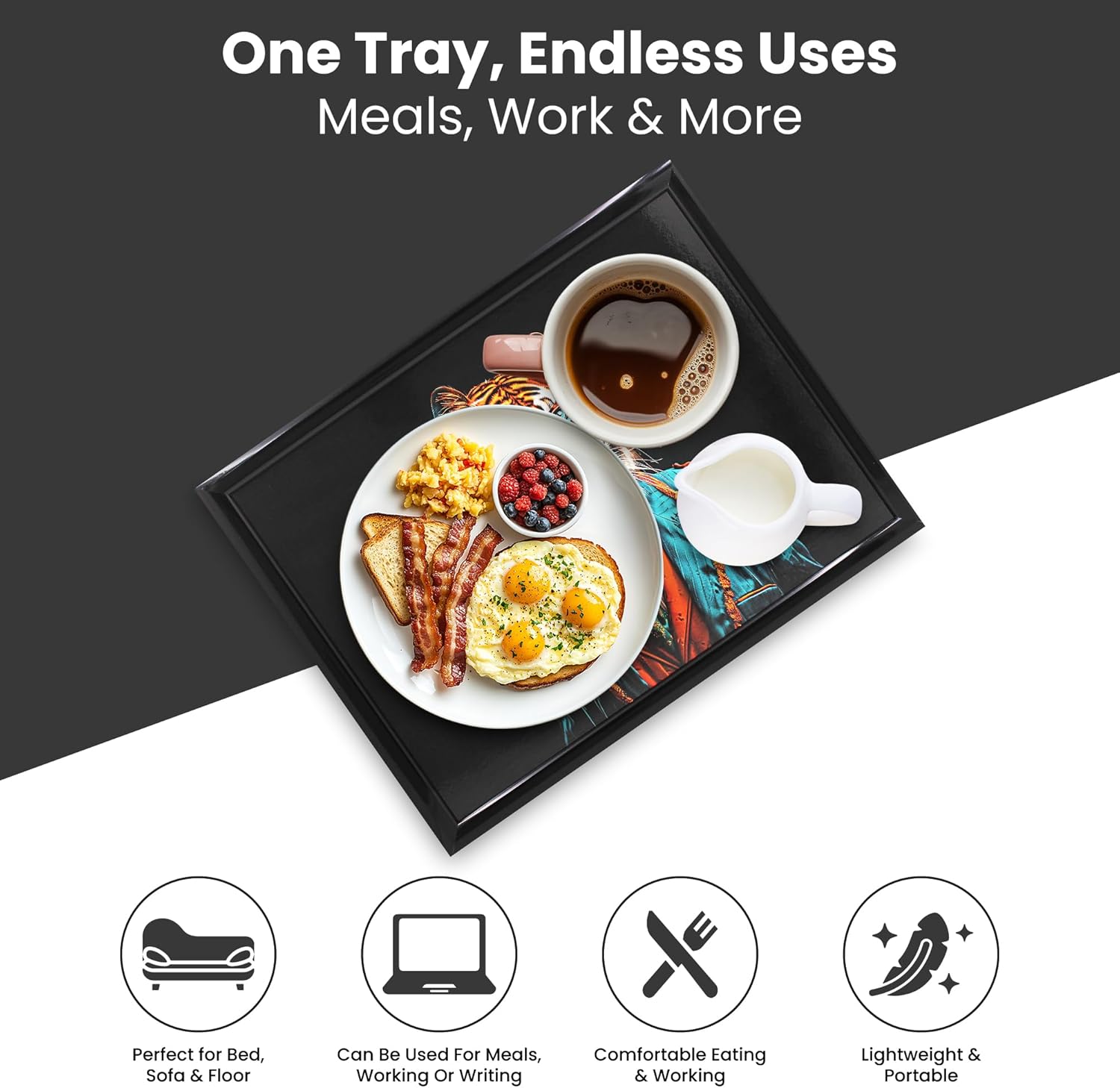 Funky Tiger Lap Tray Cushioned Laptop Tray with Padded Beanbag Base | Jungle Boogie Urban Art