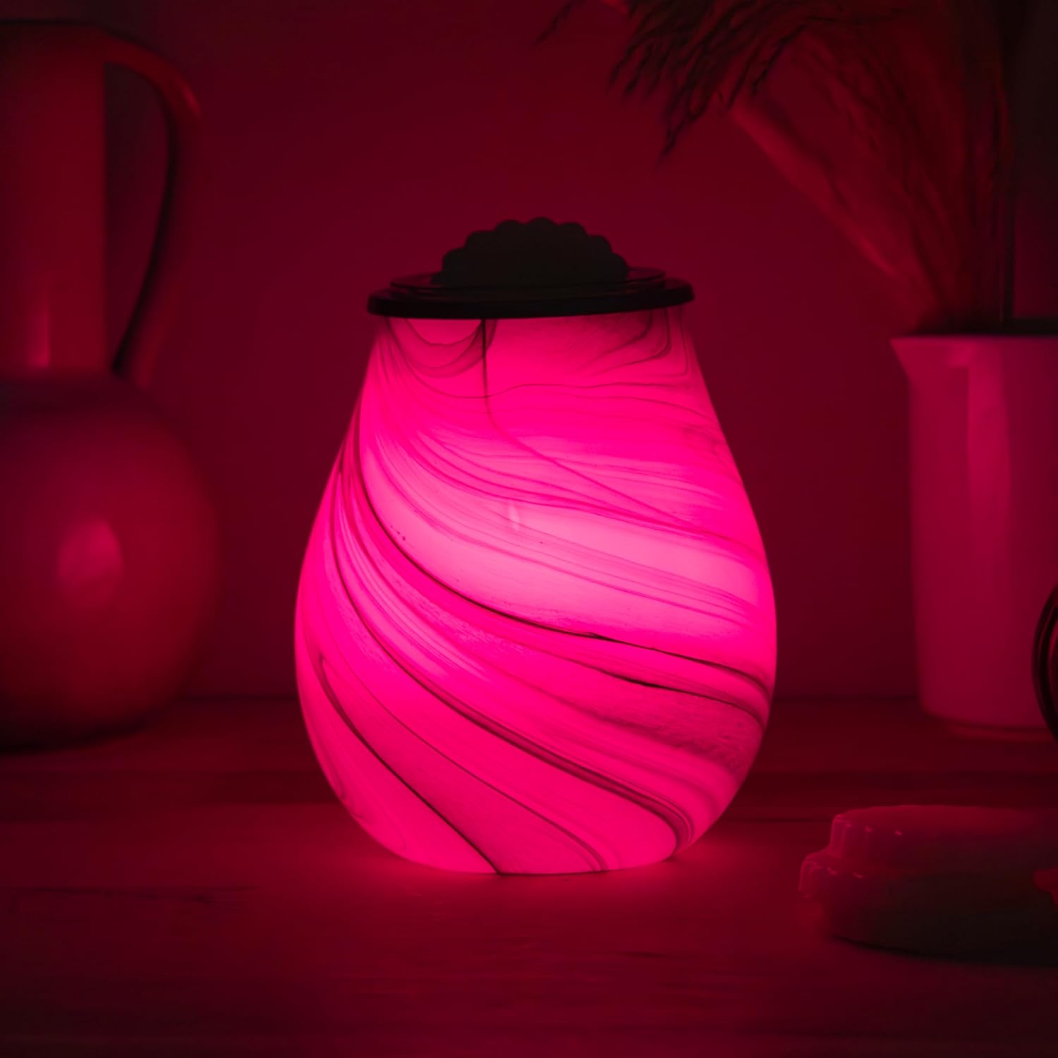 Marble Wax Tart Melt Warmer Oil Burner Aroma Diffuser Lamp Colour Changing LEDs