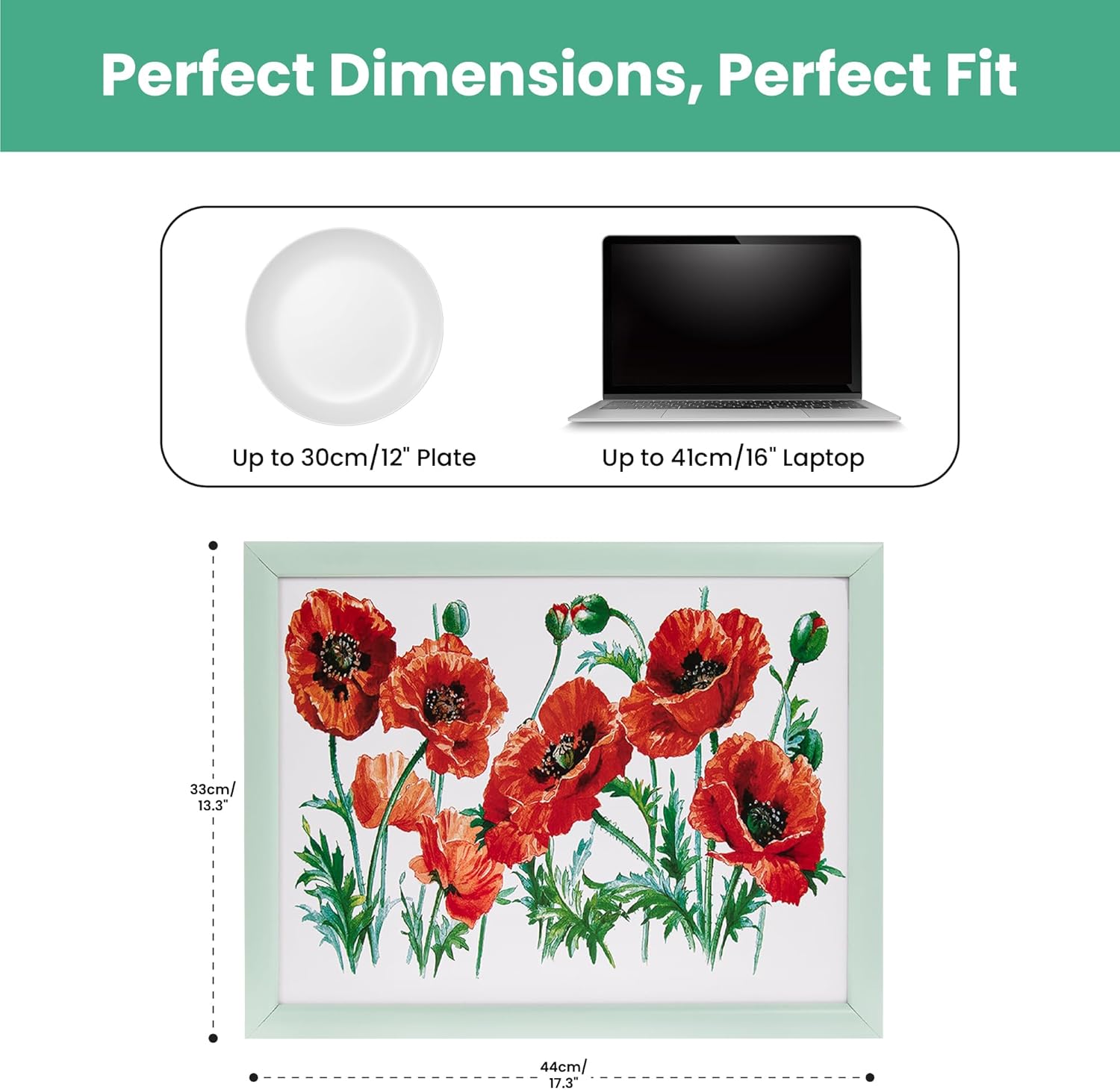 Poppy Lap Tray Poppies Flowers Cushioned Laptop Tray Padded Beanbag Base TV Bed