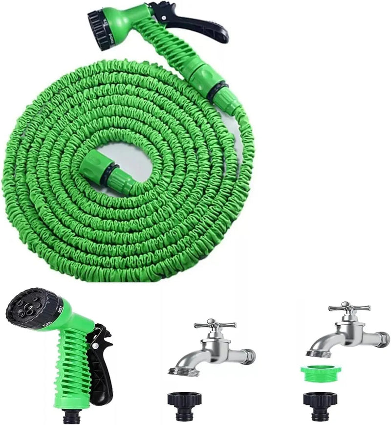 Expandable Garden Hose 50ft Hose Pipe Expandable with 3/4", 1/2" Fittings, Anti-Leakage - Flexible Expanding Hose with 7 Function Spray Nozzle