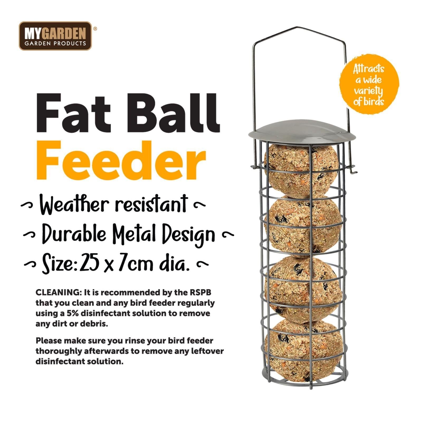 Hanging Garden Bird Feeders Fatball Seeds Peanuts Nuts Feeding Station  - 2 PACK