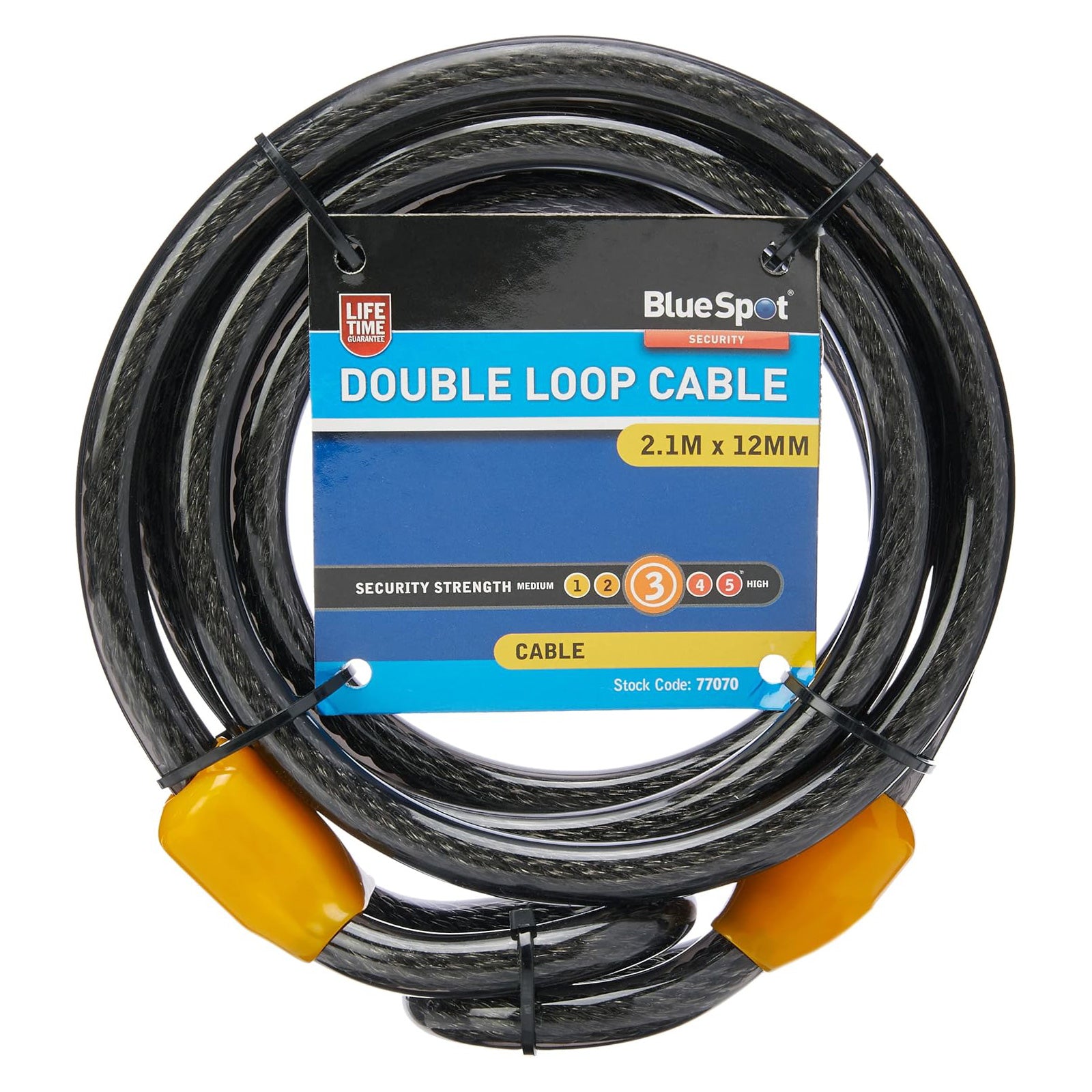 2.1m Bike Security Cable + D-Shackle Lock Steel U Shaped Bicycle Padlock with 2 Keys