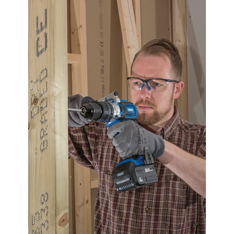 Draper D20 20V Brushless Combi Drill with 1 x 4.0Ah Battery, Fast Charger + Carry Case 79894