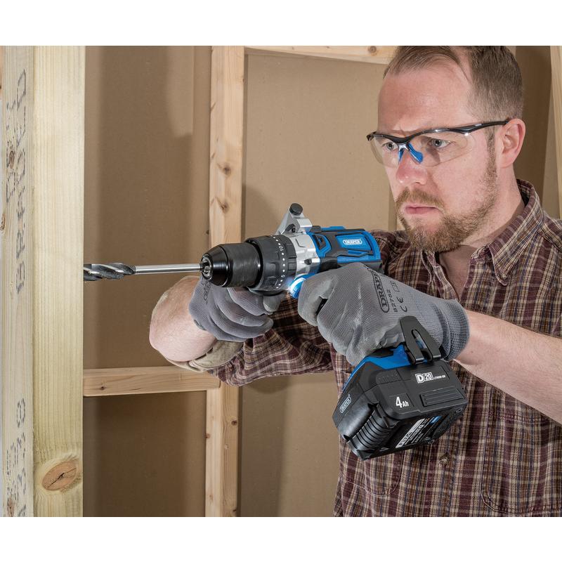 Draper D20 20V Brushless Combi Drill with 1 x 4.0Ah Battery, Fast Charger + Carry Case 79894