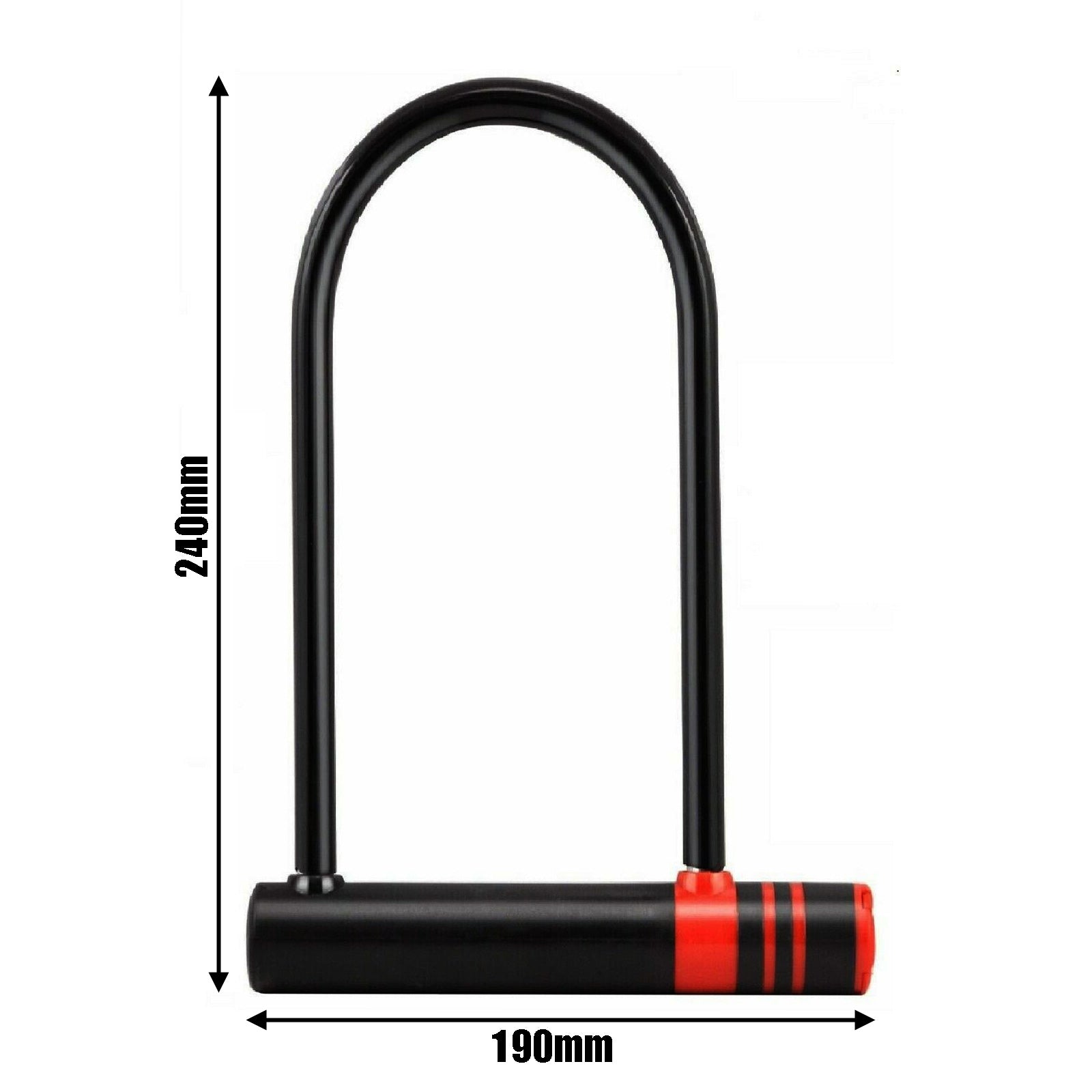 2.1m Bike Security Cable + D-Shackle Lock Steel U Shaped Bicycle Padlock with 2 Keys