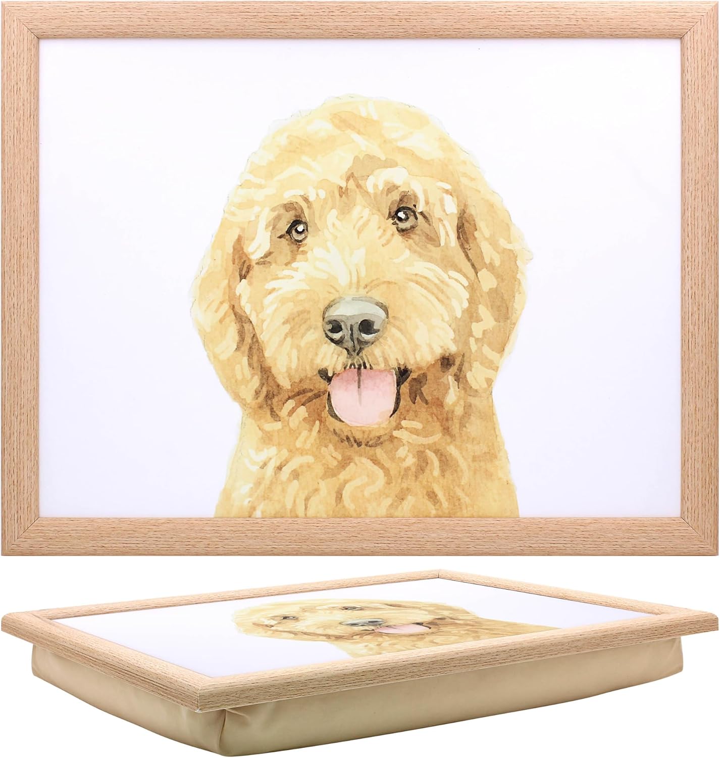 Cockapoo Dog Lap Tray Cushioned Laptop Tray with Padded Beanbag Base | Ideal for TV Dinners or Bed