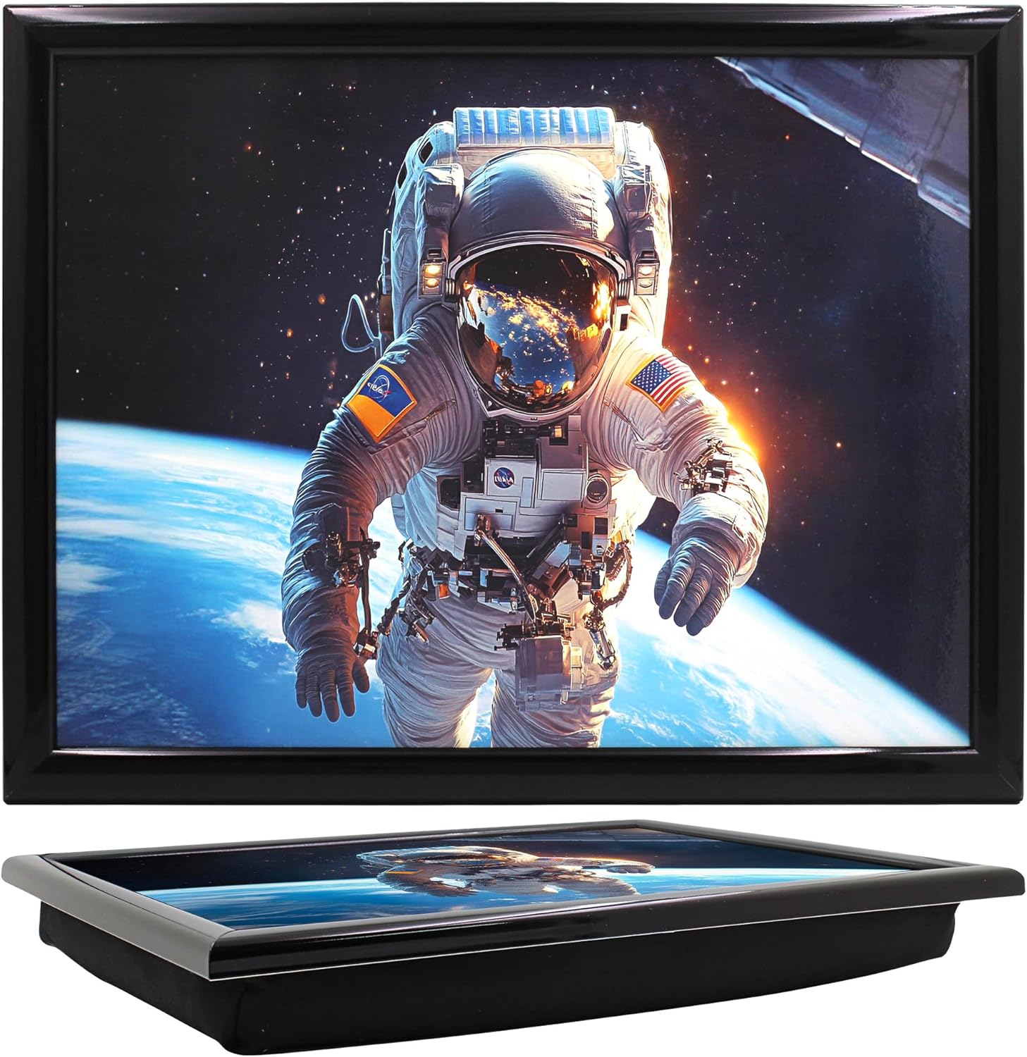 Spaceman Lap Tray Cushioned Astronaut Laptop Tray with Padded Beanbag Base | Ideal for TV Dinners or Bed