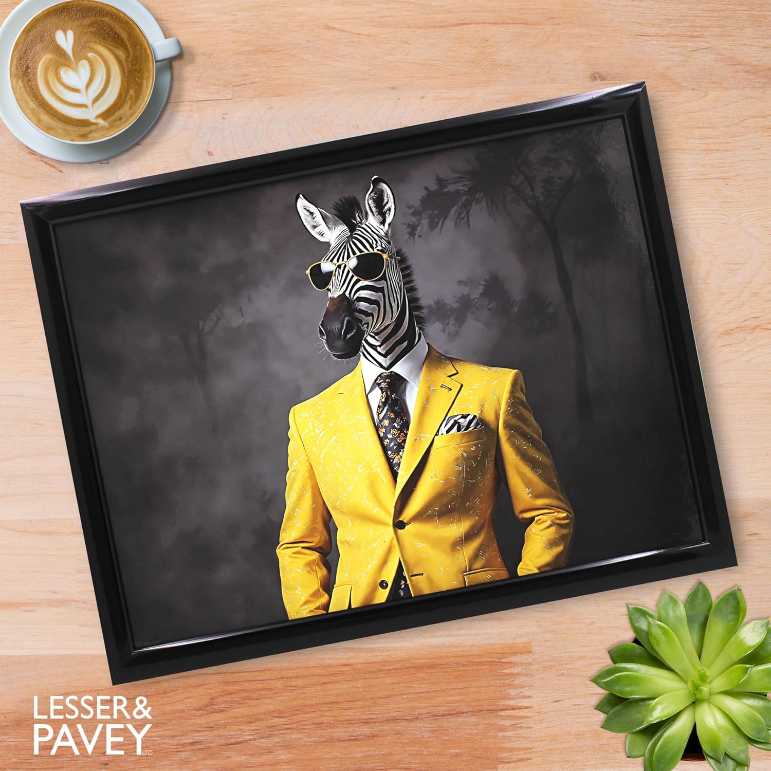 Laptop Lap Tray Cushioned Padded Beanbag Base Zooted & Booted Zebra Urban Art