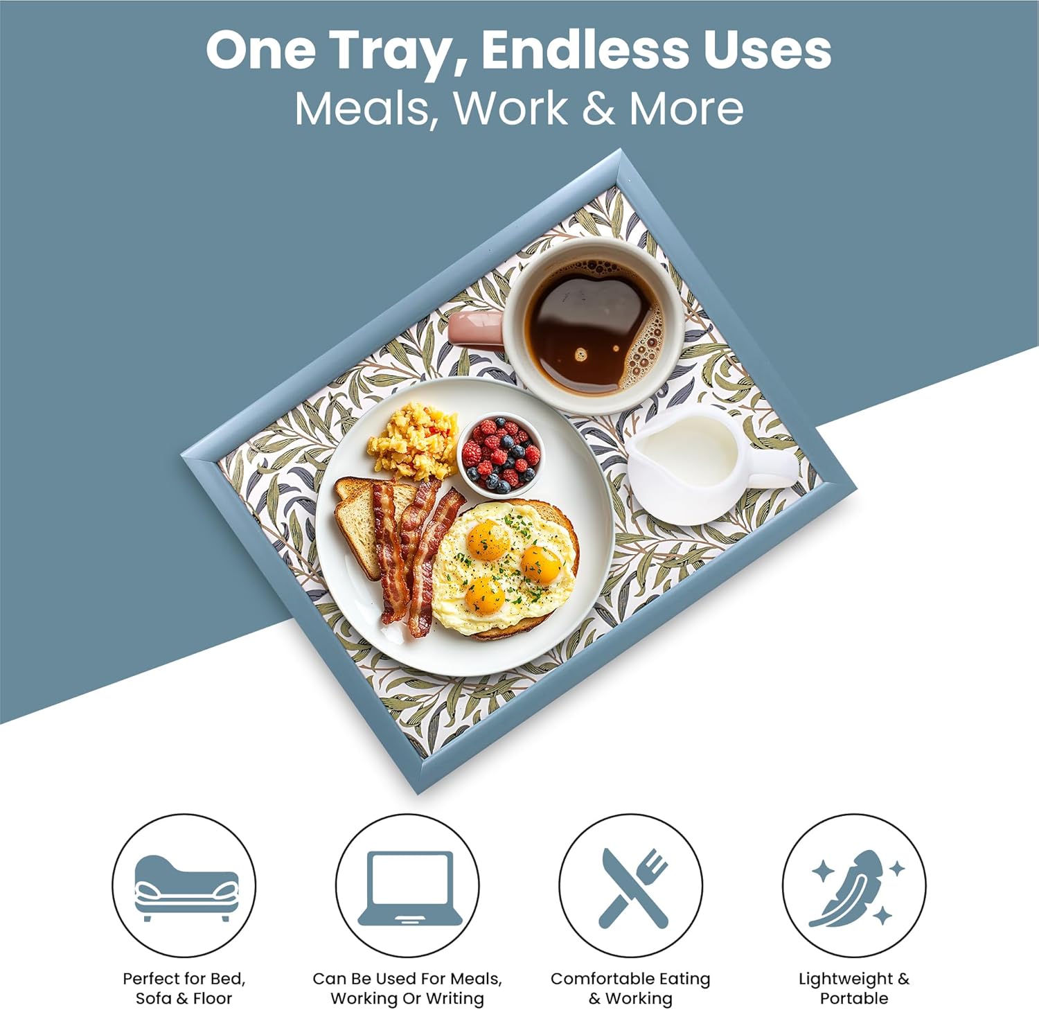 Willow Bough by William Morris  Lap Tray Cushioned Laptop Tray Padded Beanbag Base TV Dinners Bed