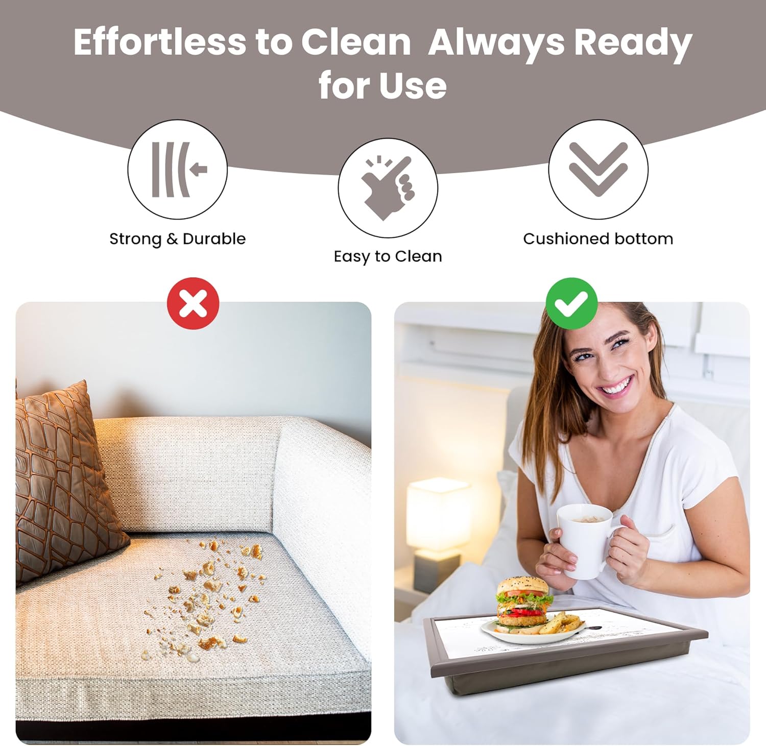 Lap Tray Cushioned Laptop Tray with Padded Beanbag Base TV Dinners Bed Sasha the Sheep