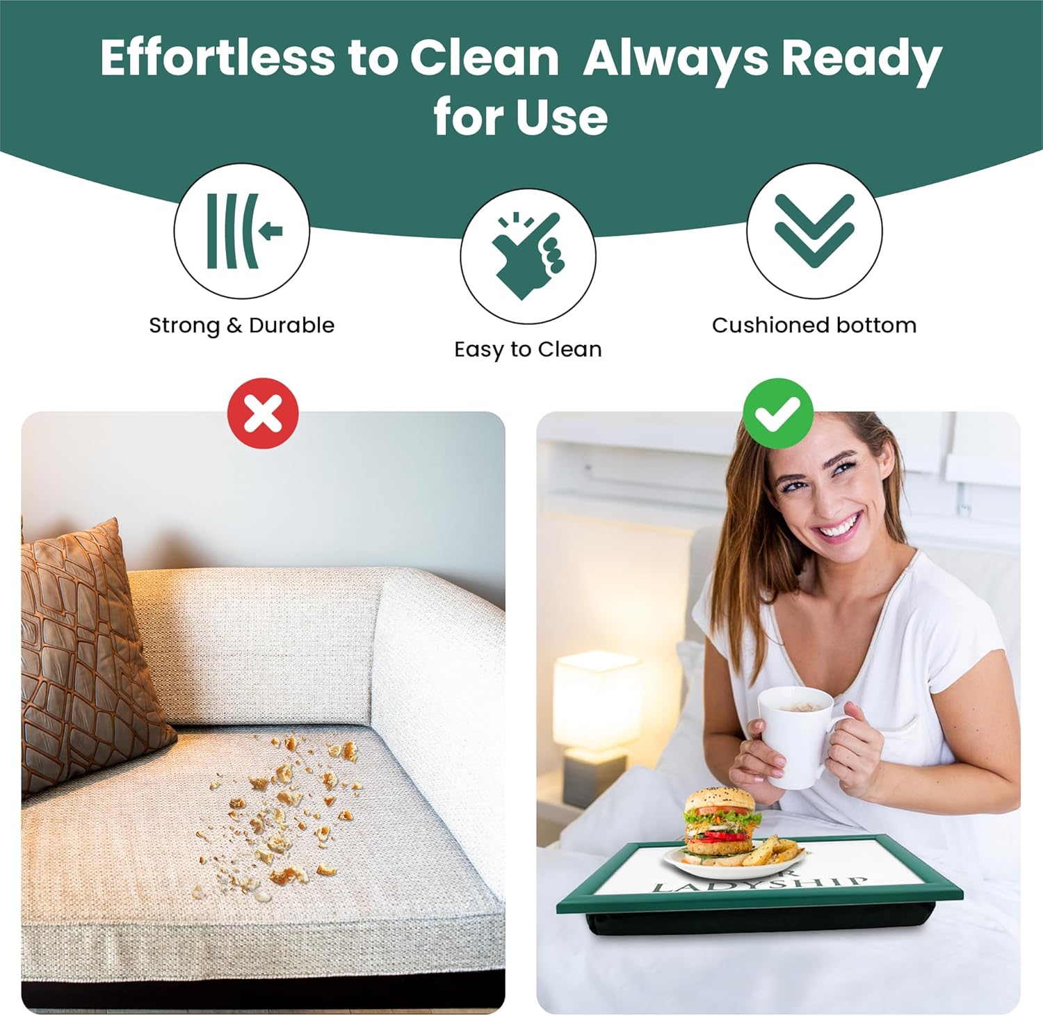 His Lordships Lap Tray Cushioned Laptop Tray with Padded Beanbag Base | Ideal for TV Dinners Bed