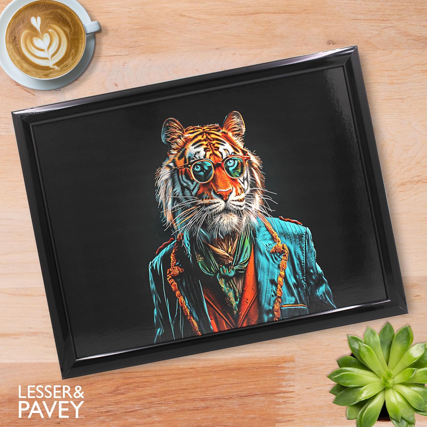 Funky Tiger Lap Tray Cushioned Laptop Tray with Padded Beanbag Base | Jungle Boogie Urban Art