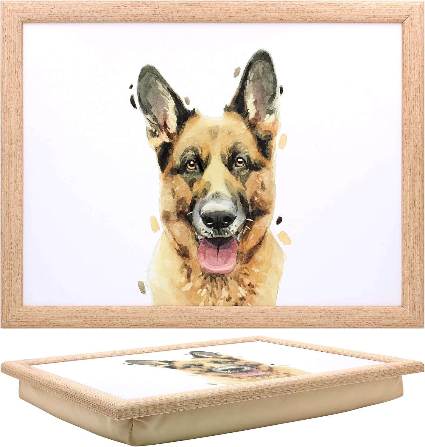 German Shepherd Cushioned Lap Tray Laptop Tray with Padded Beanbag Base | Ideal for TV Dinners or Bed