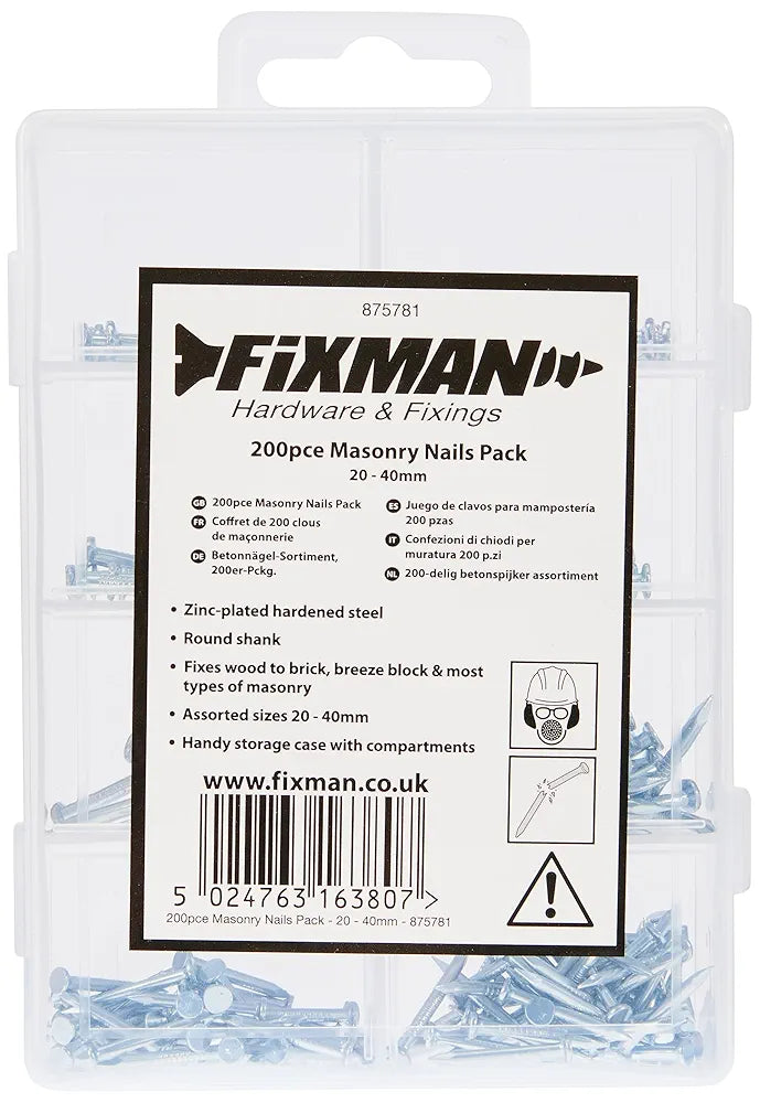 Fixman 875781 Masonry Nails Pack 200pce