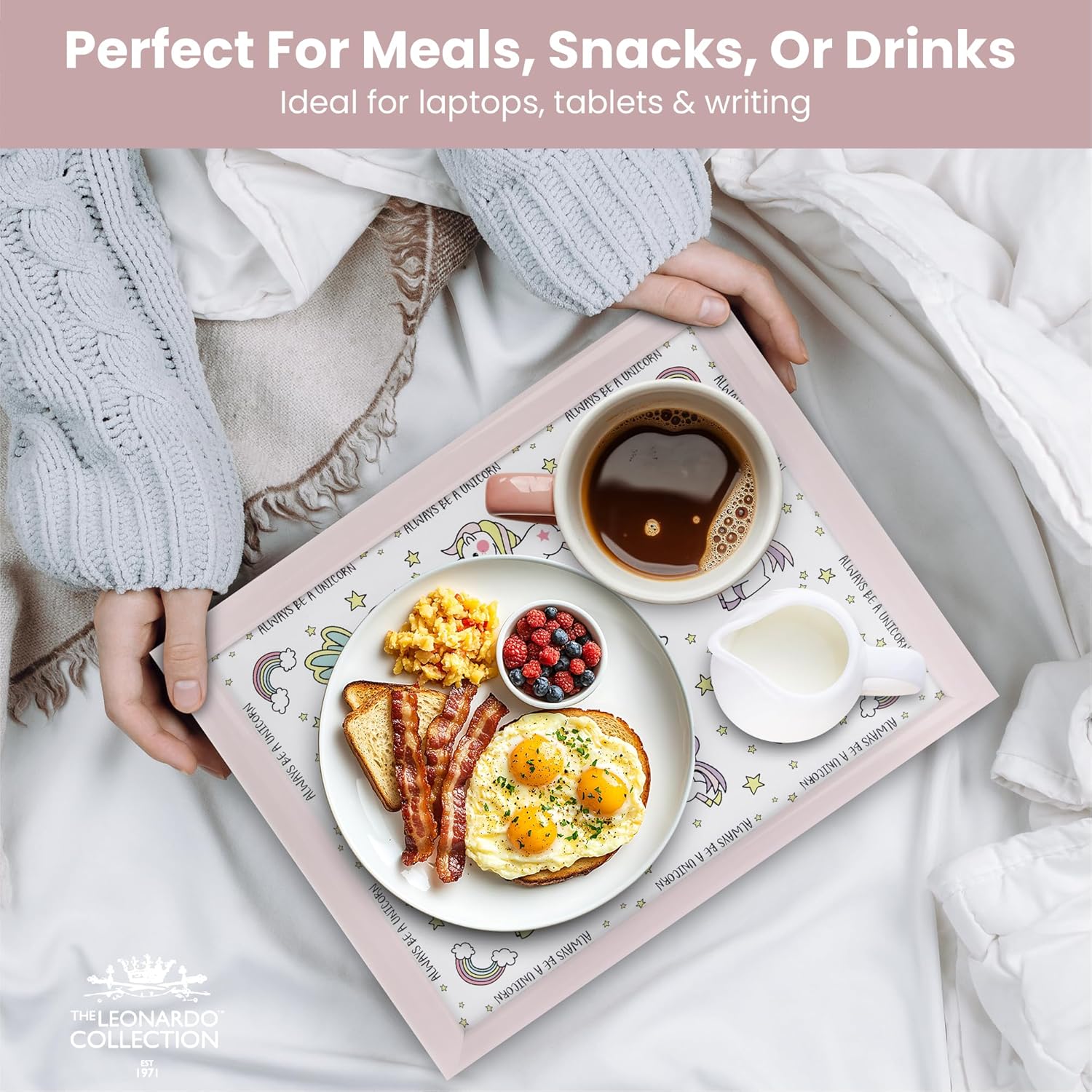 Girls Unicorn Lap Tray Cushioned Laptop Tray with Padded Bean Bag Base