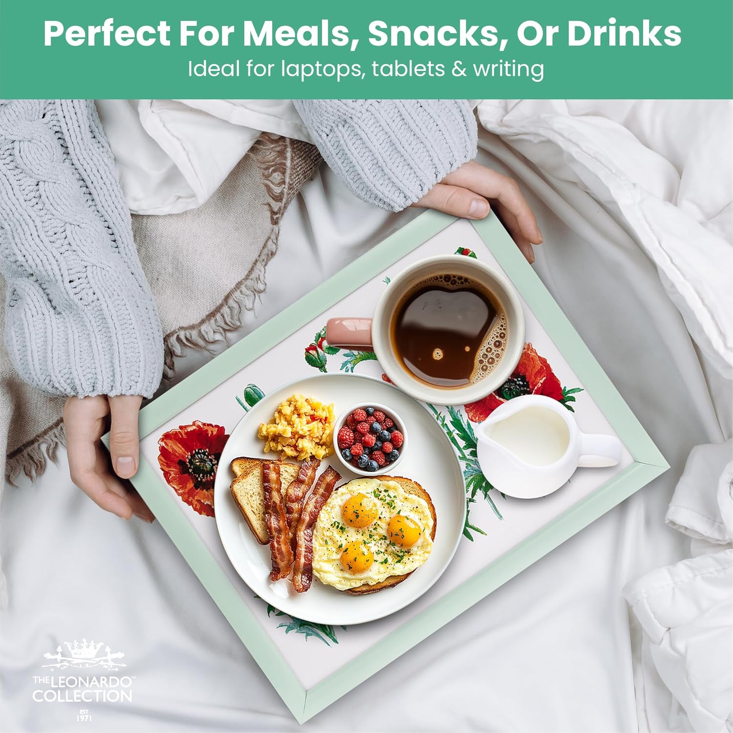 Poppy Lap Tray Poppies Flowers Cushioned Laptop Tray Padded Beanbag Base TV Bed