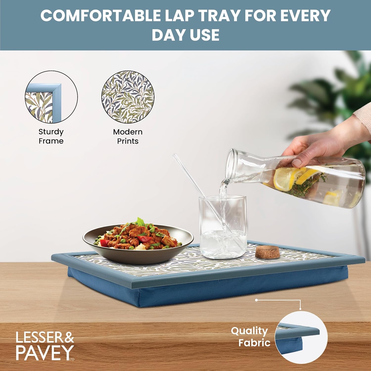 Willow Bough by William Morris  Lap Tray Cushioned Laptop Tray Padded Beanbag Base TV Dinners Bed