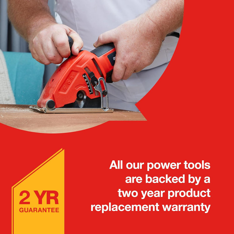 Amtech 600W Electric Handheld Mini Circular Saw | Includes 3 x 85mm Wood, Metal and Masonry Tile Cutting Blades