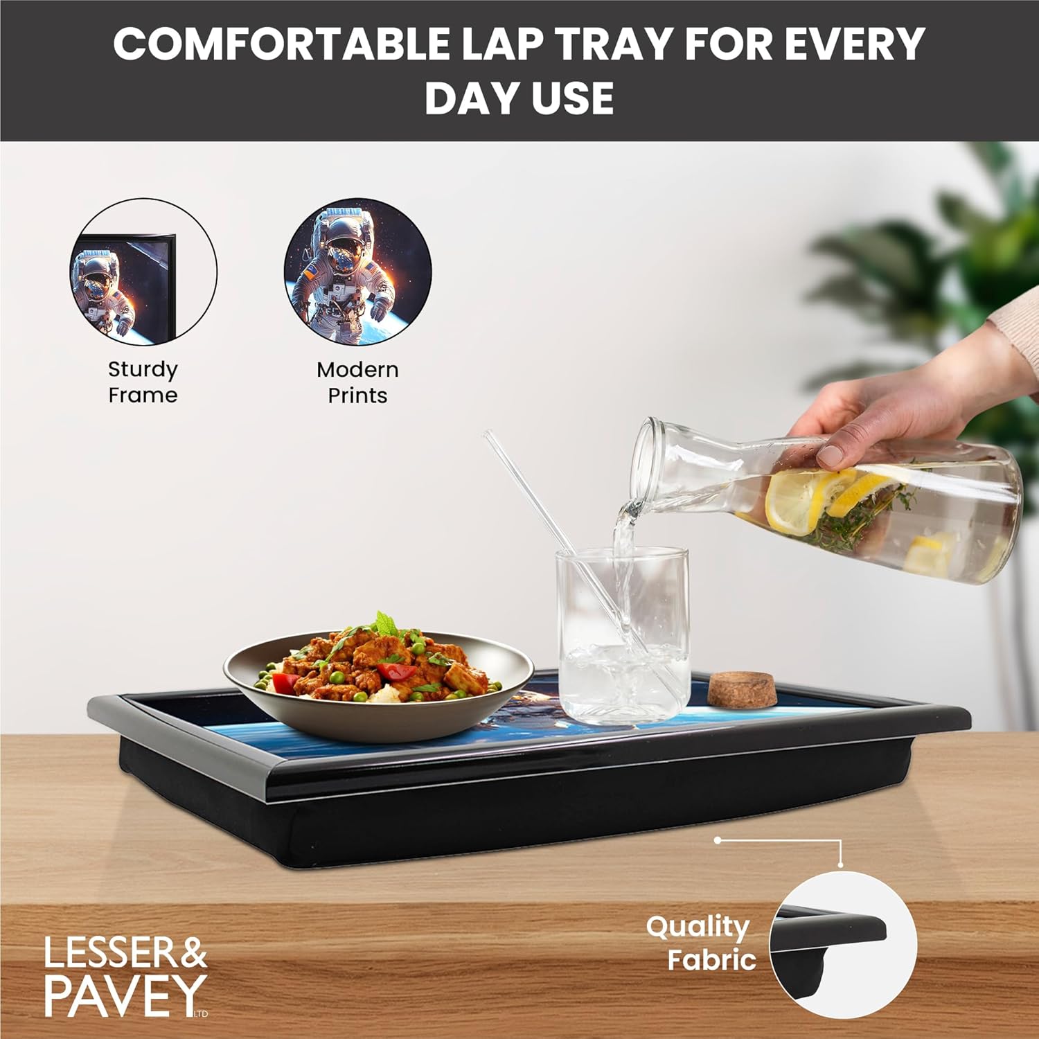 Spaceman Lap Tray Cushioned Astronaut Laptop Tray with Padded Beanbag Base | Ideal for TV Dinners or Bed