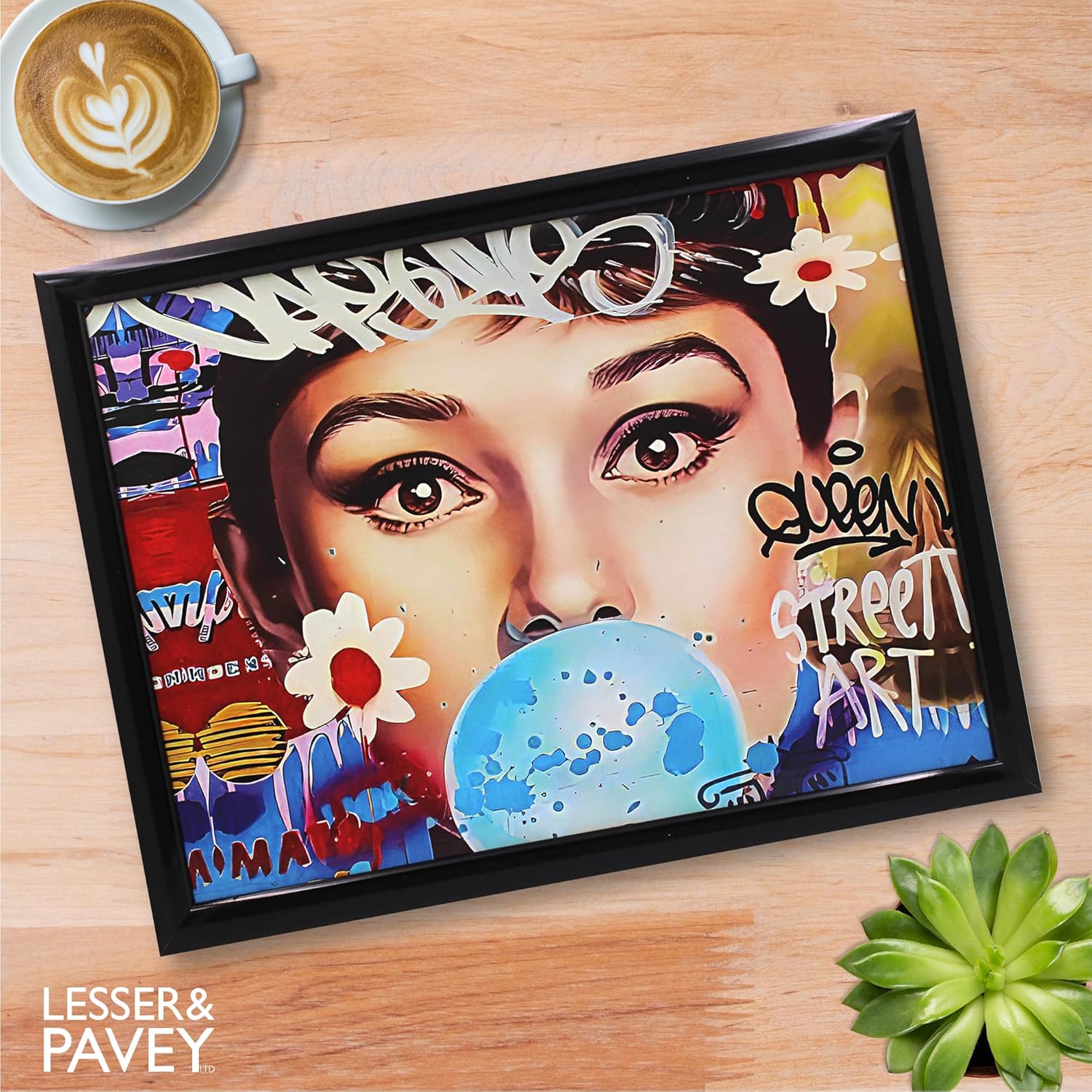 Fashion Icon Lap Tray Cushioned Laptop Tray with Padded Beanbag Base | Urban Street Art Design