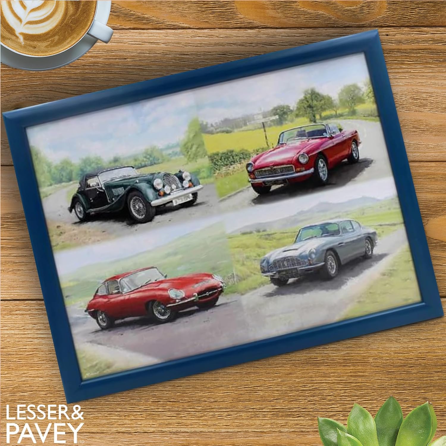 Classic Cars Lap Tray Cushioned Laptop Tray Padded Bean Bag Base TV Dinners Bed