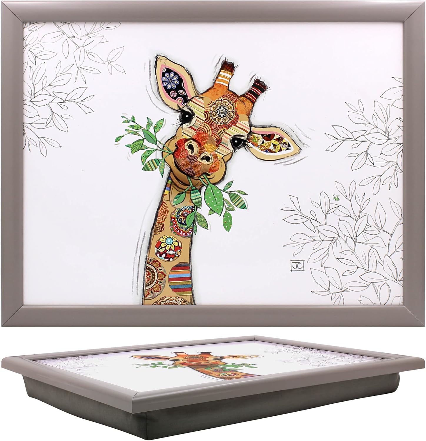 Gina Giraffe Lap Tray Cushioned Laptop Tray with Padded Beanbag Base TV Dinners Bed