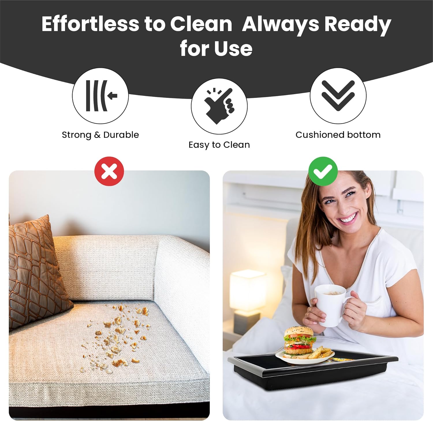 Highland Cow with Shades Laptop Lap Tray with Cushioned Padded Bean Bag Base | Ideal for TV Dinners or Bed